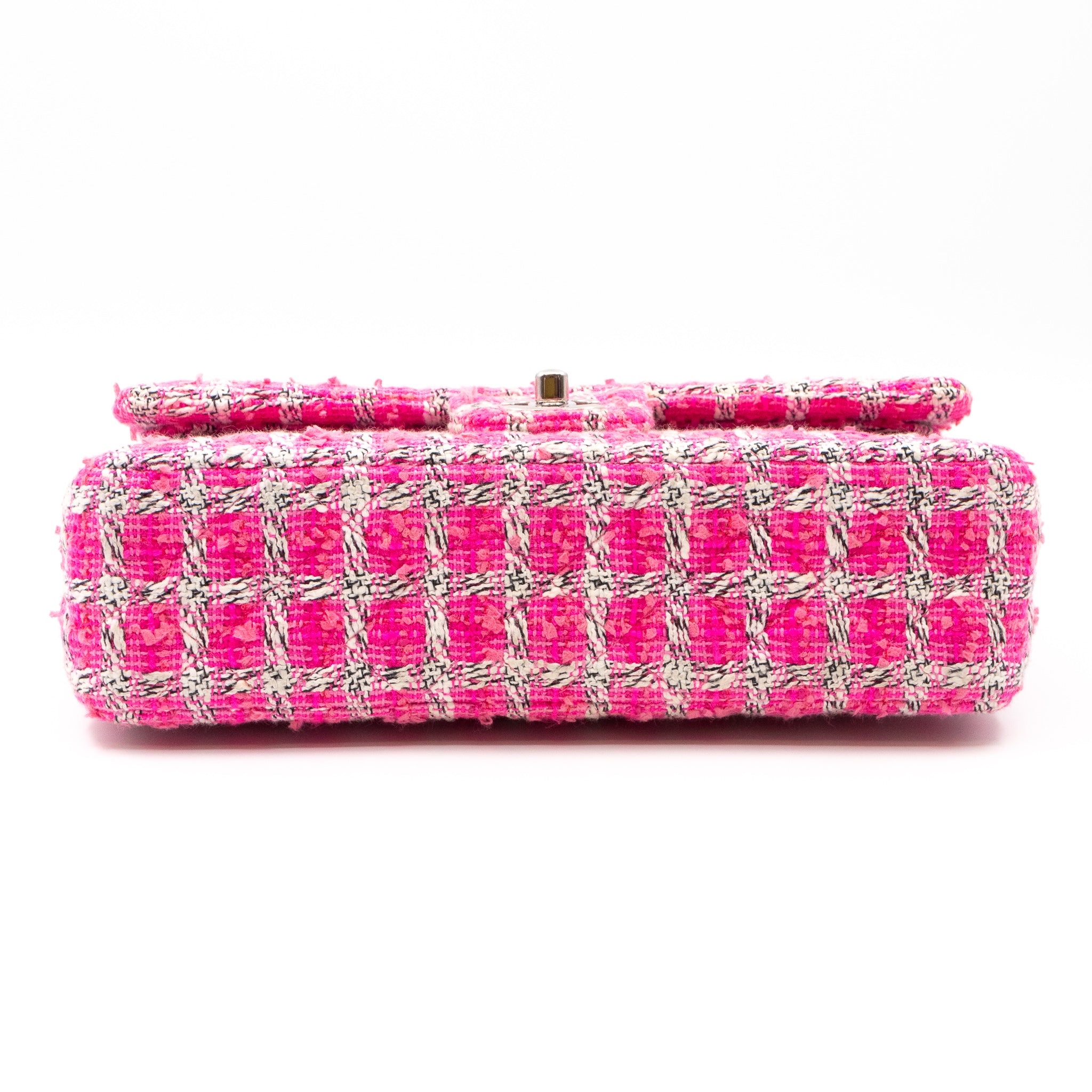 Classic Double Flap Bag Medium Tweed Pink