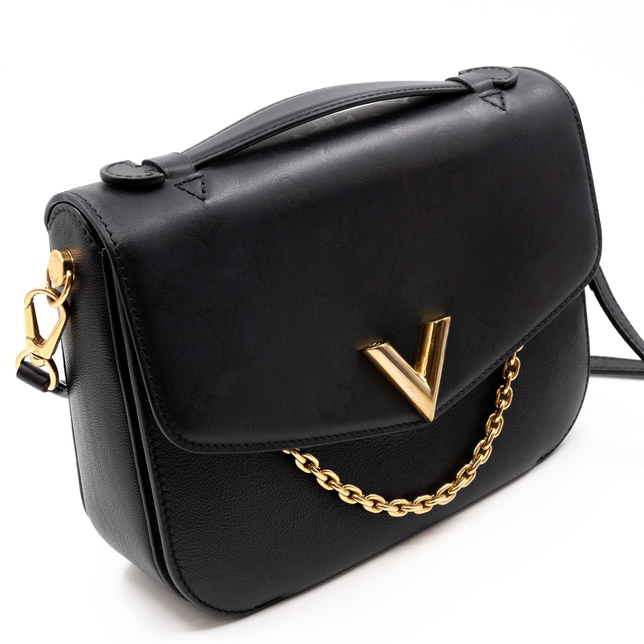 Very Messenger Monogram Leather Black