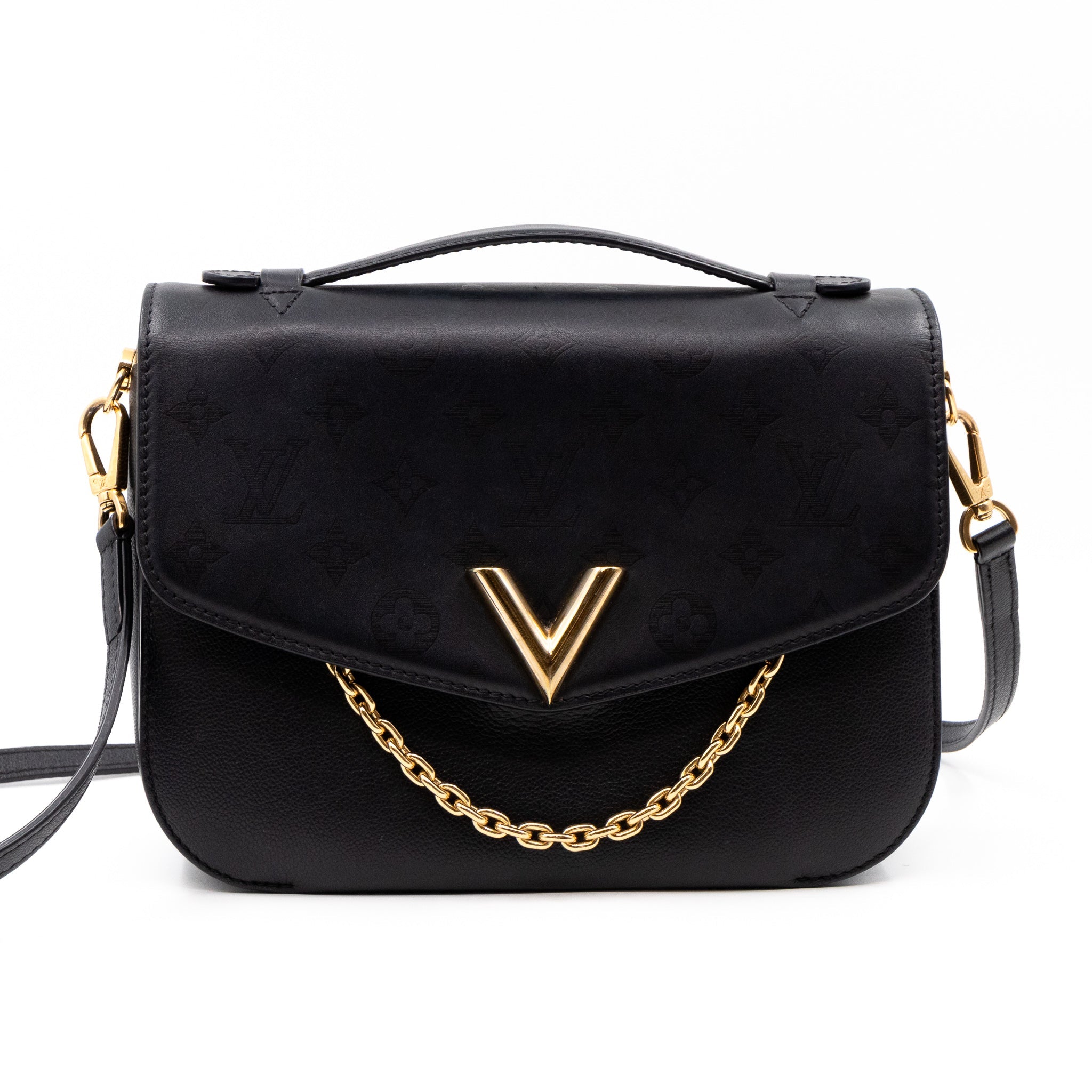 Very Messenger Monogram Leather Black