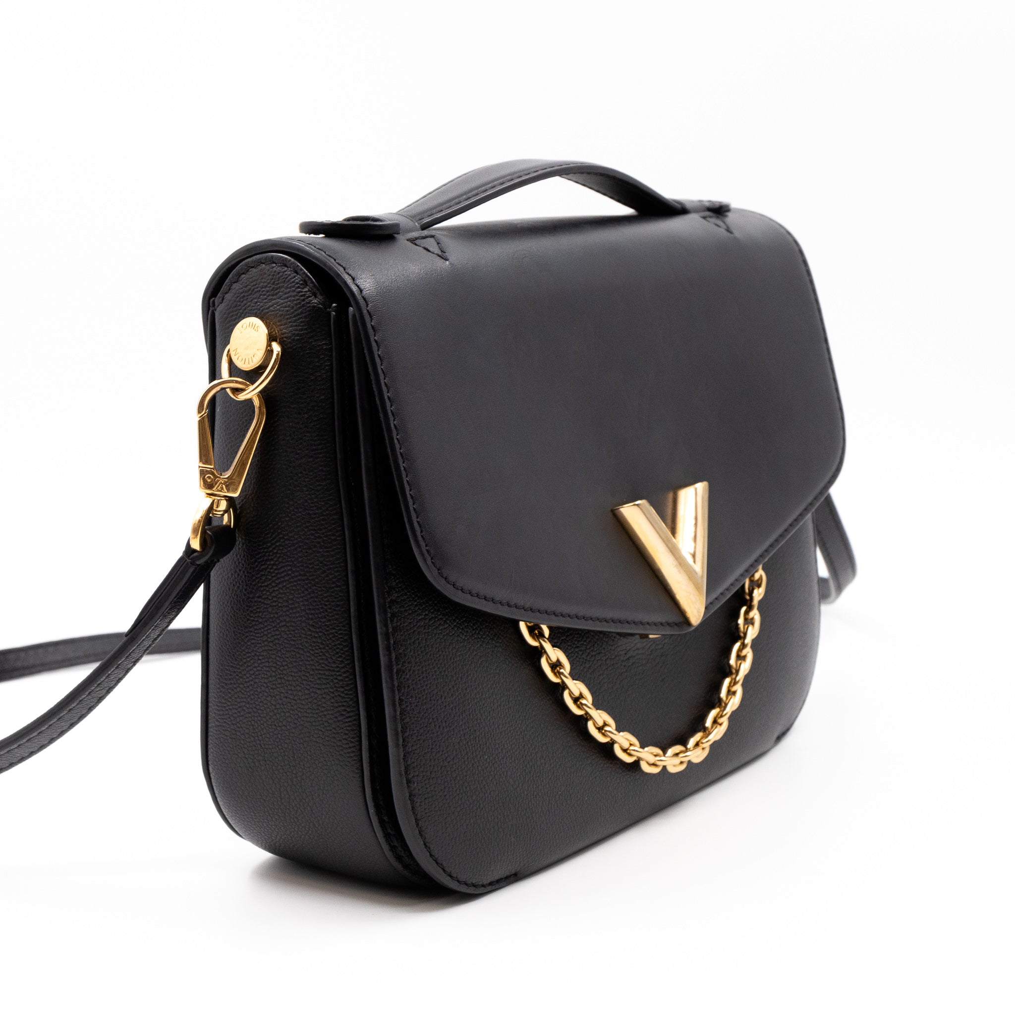 Very Messenger Monogram Leather Black