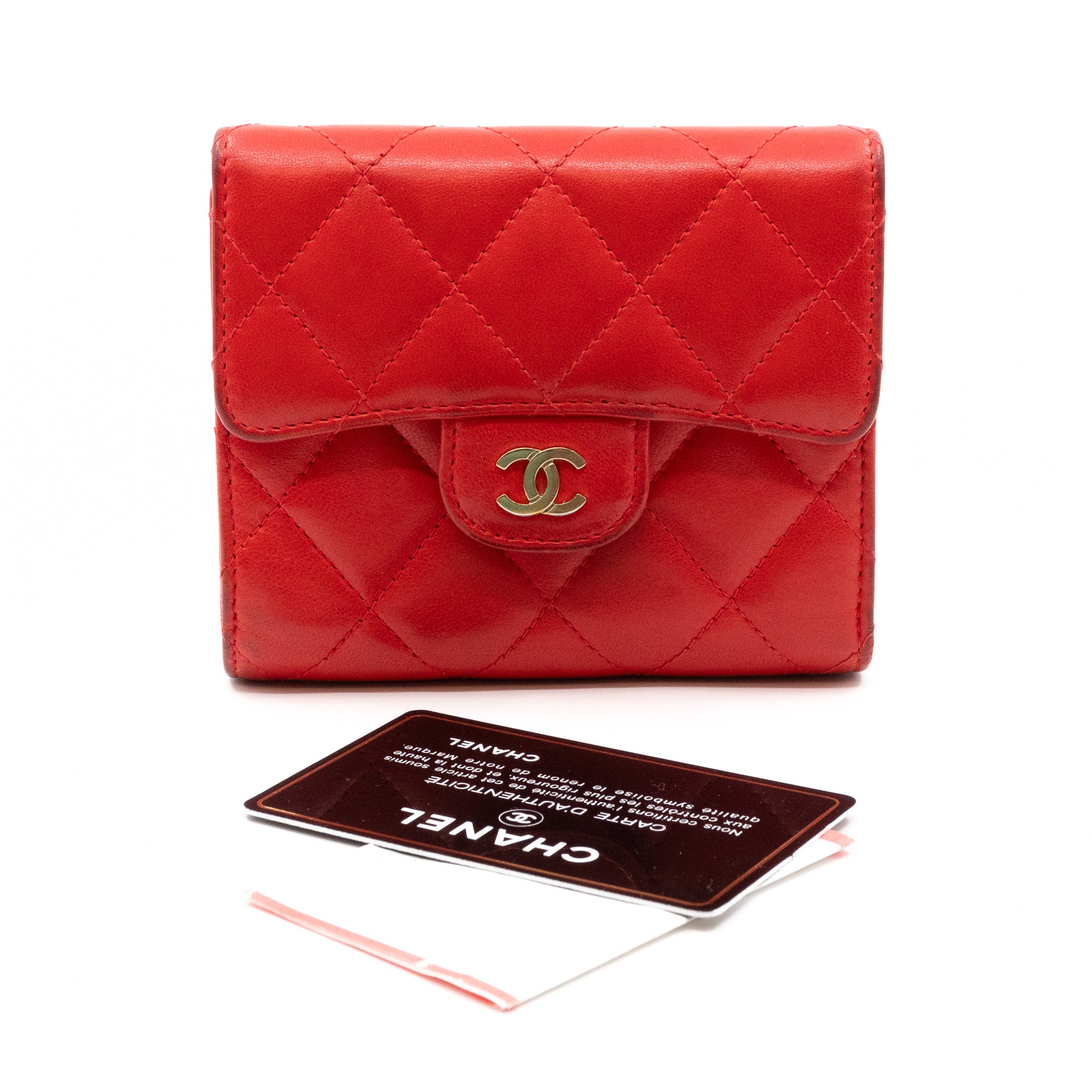 Chanel Small Classic Flap Wallet Red – Station