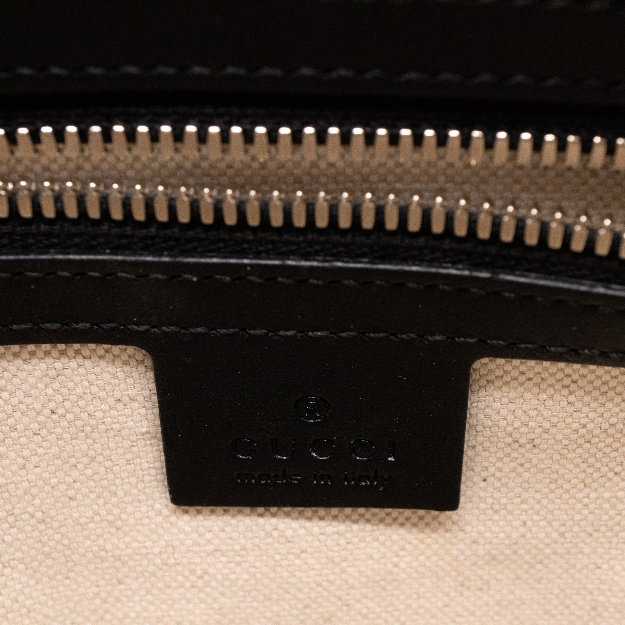 GG Embossed Trunk Bag Black Leather