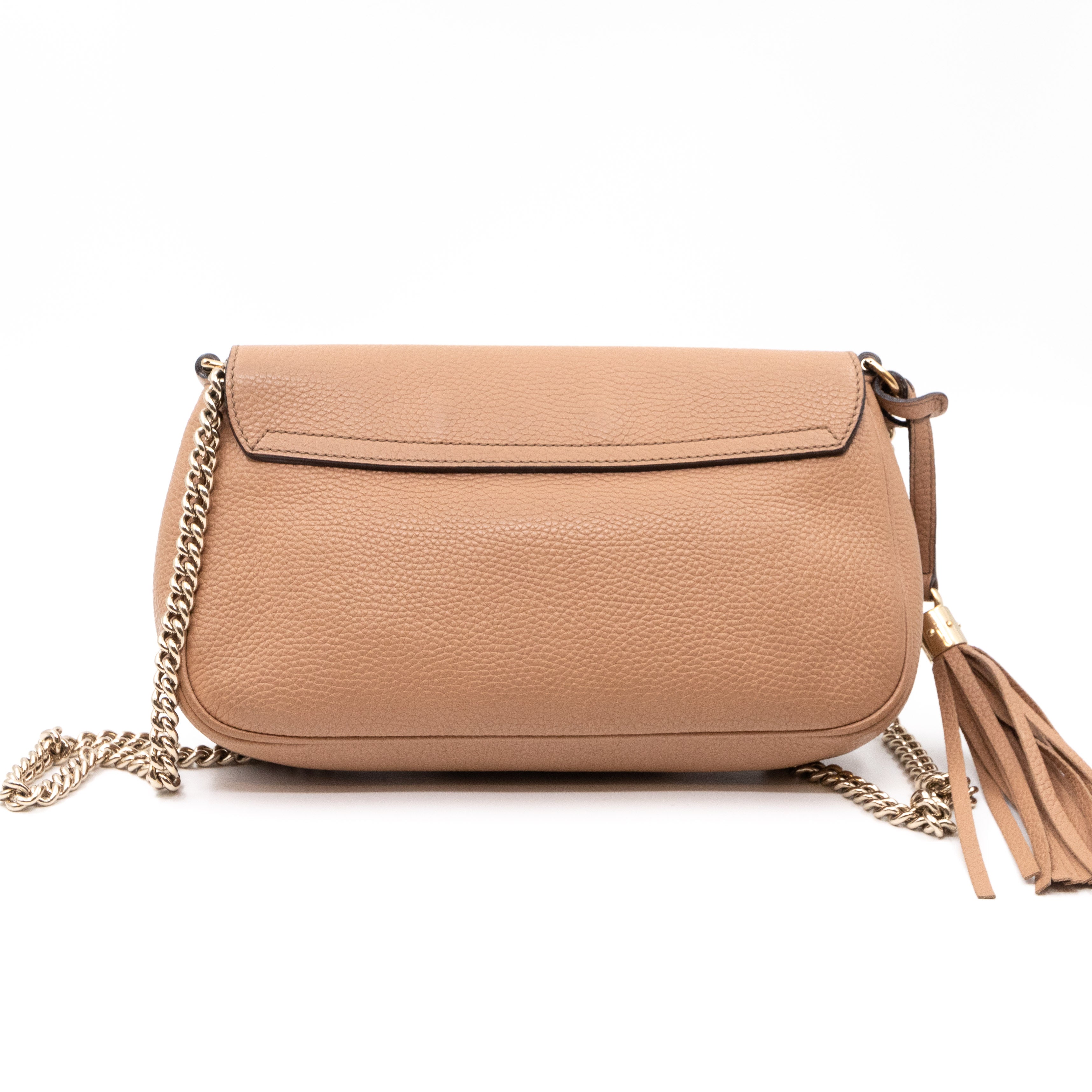 Soho Flap Chain Bag Beige Leather