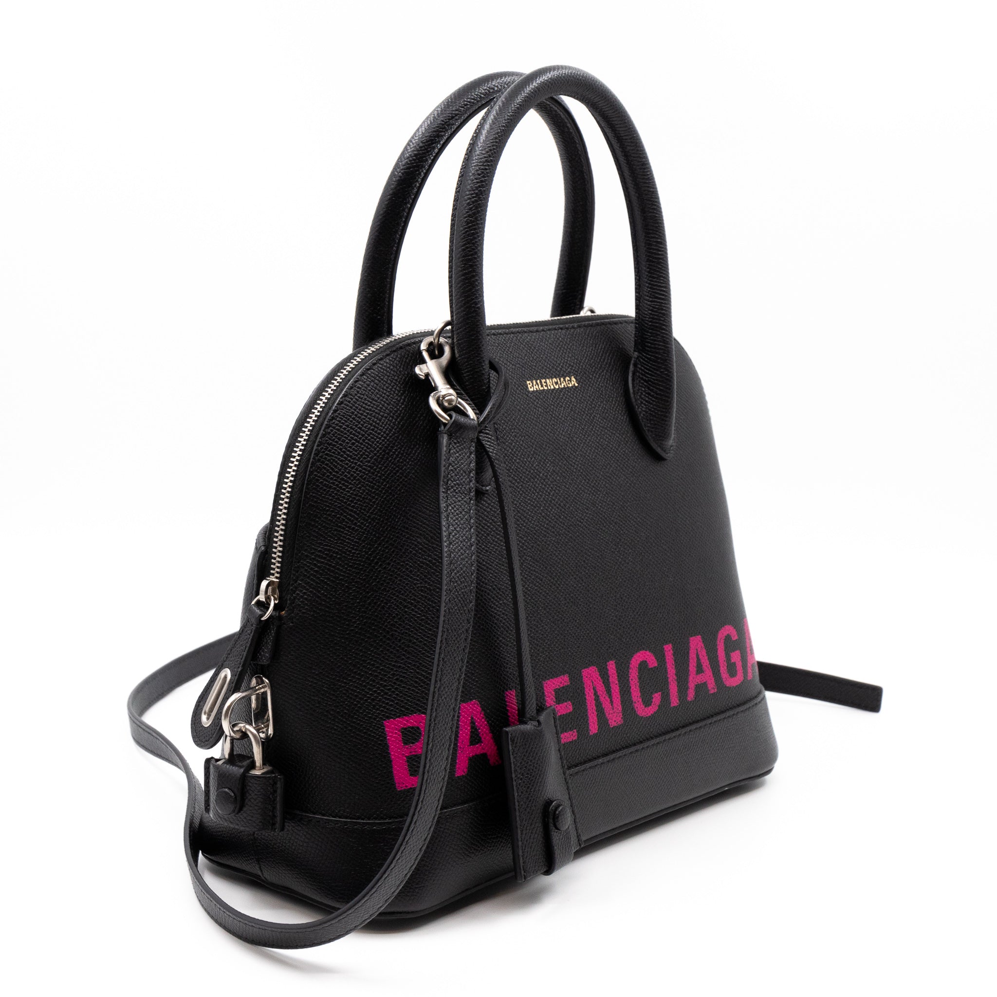 Ville Top Handle Small Black Leather