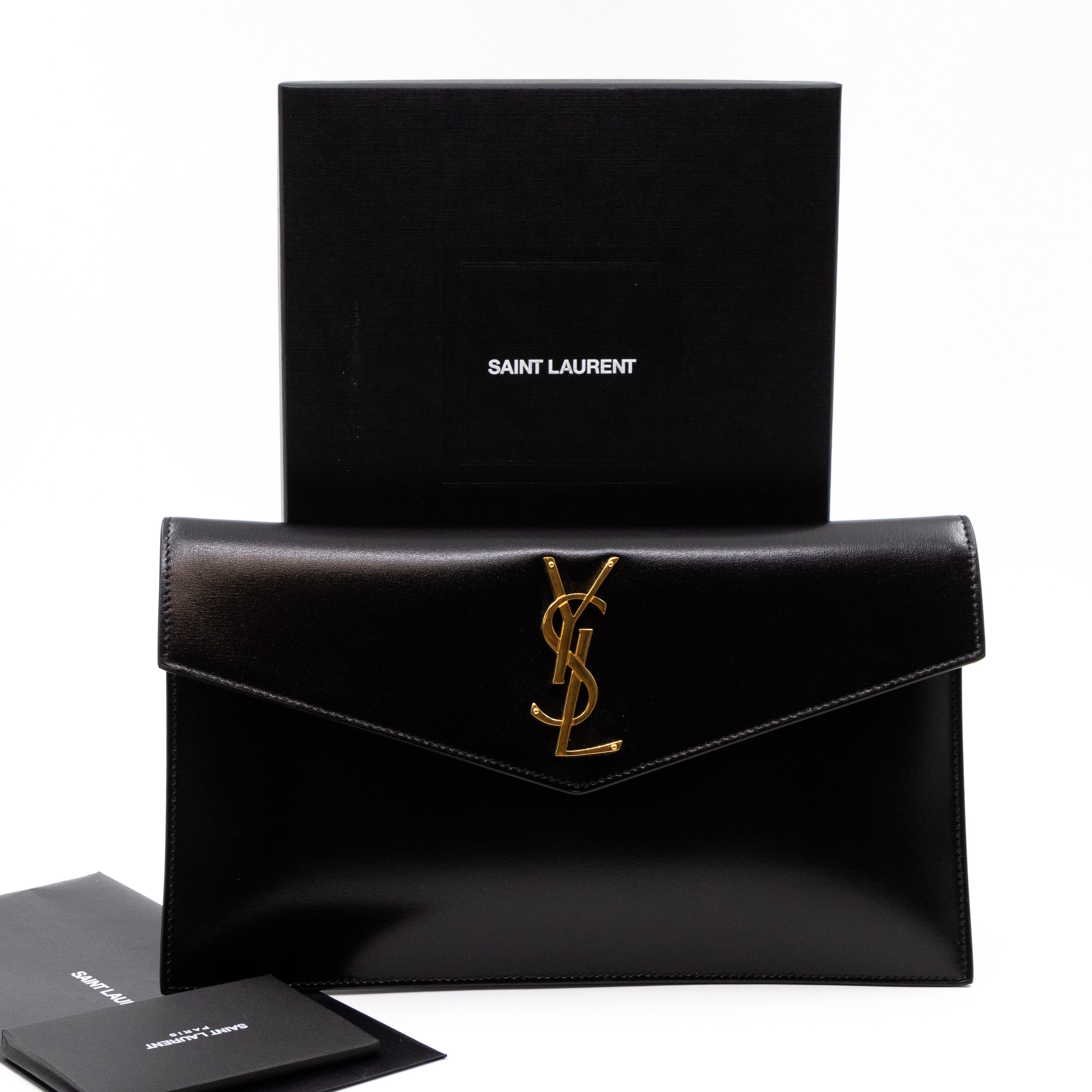 Uptown Pouch Black Smooth Leather