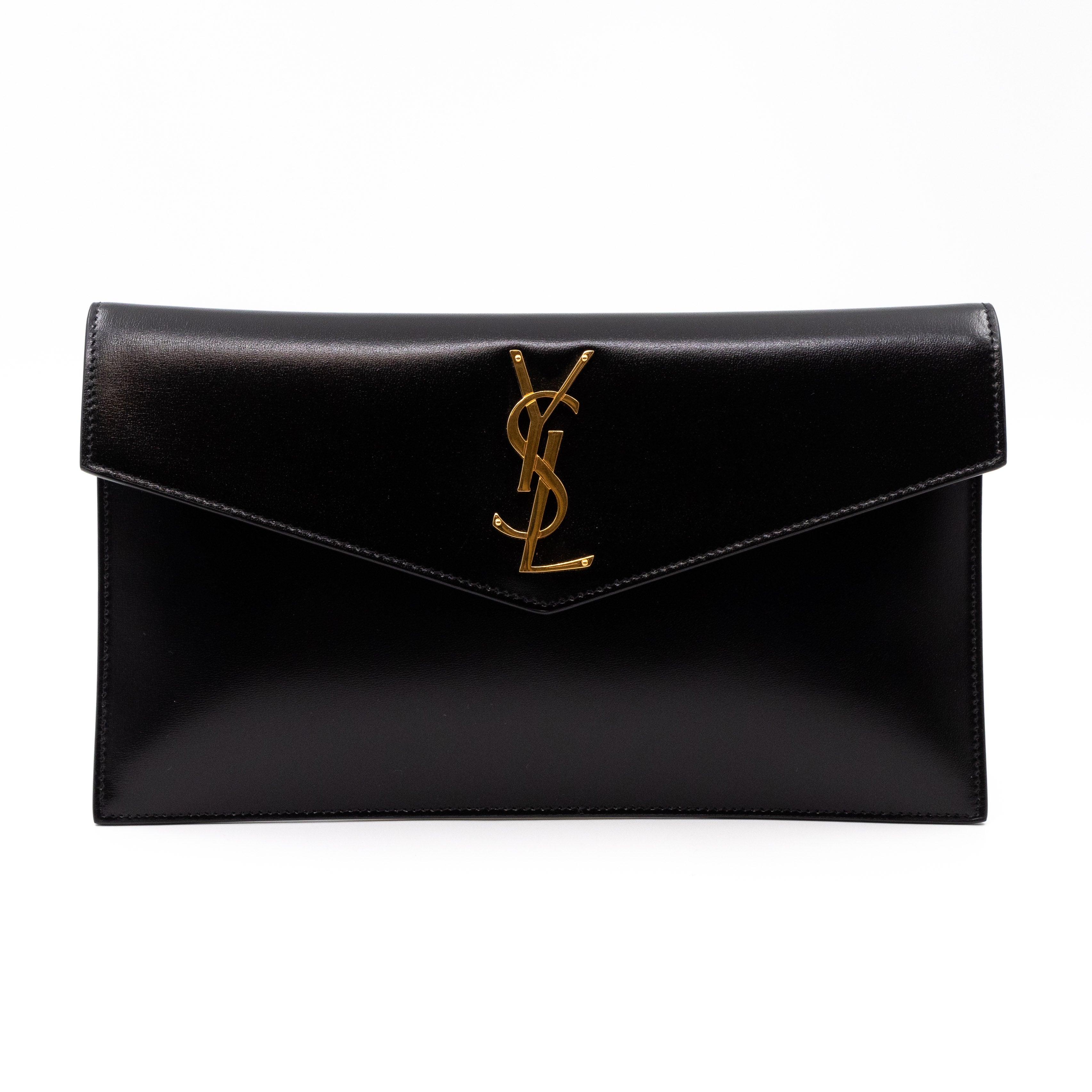 Uptown Pouch Black Smooth Leather