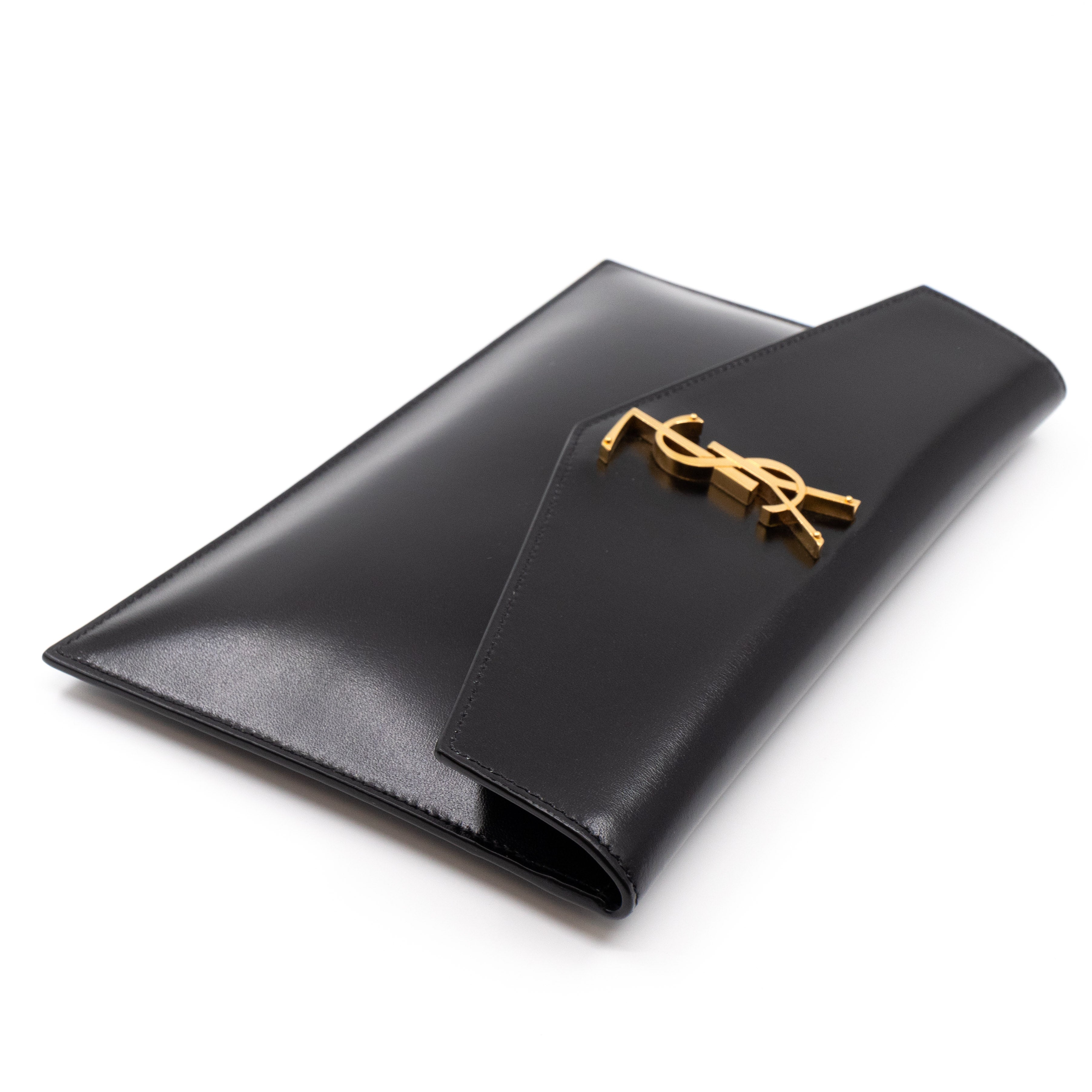 Uptown Pouch Black Smooth Leather