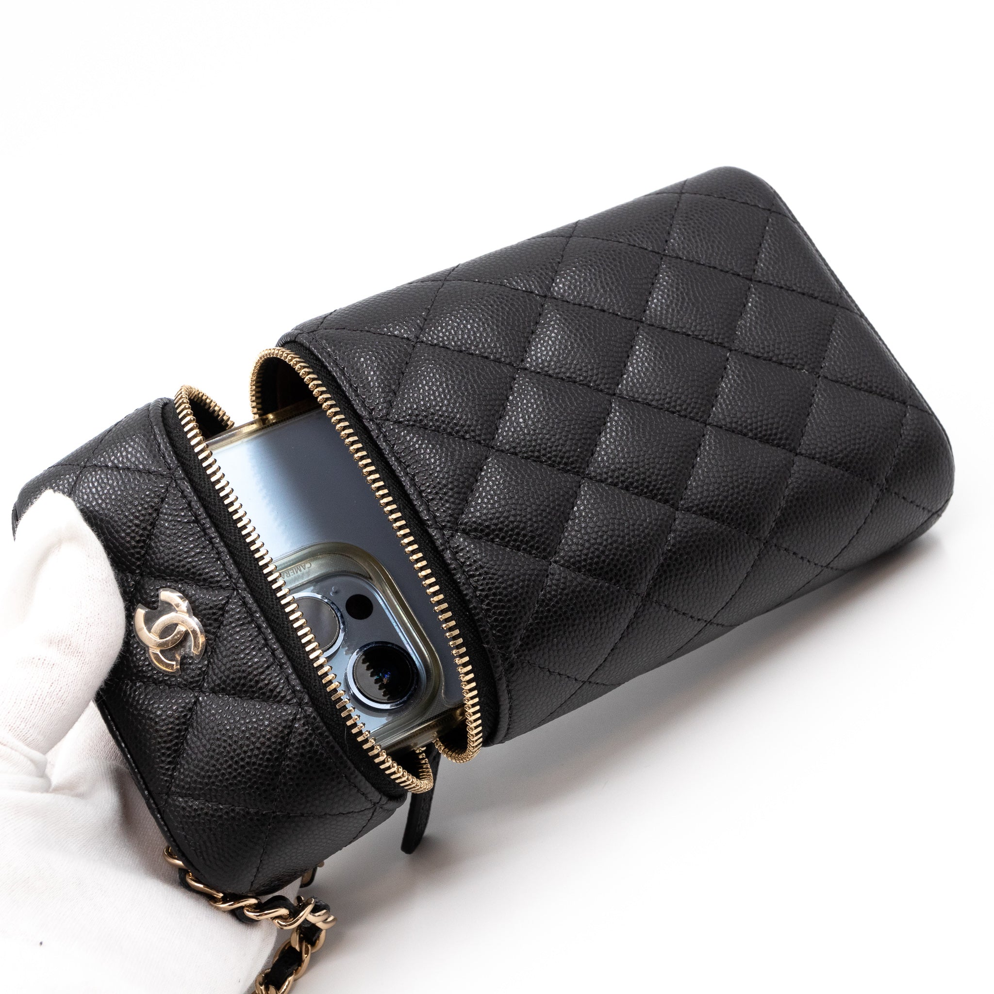 Vanity On Chain Phone Holder Black Caviar