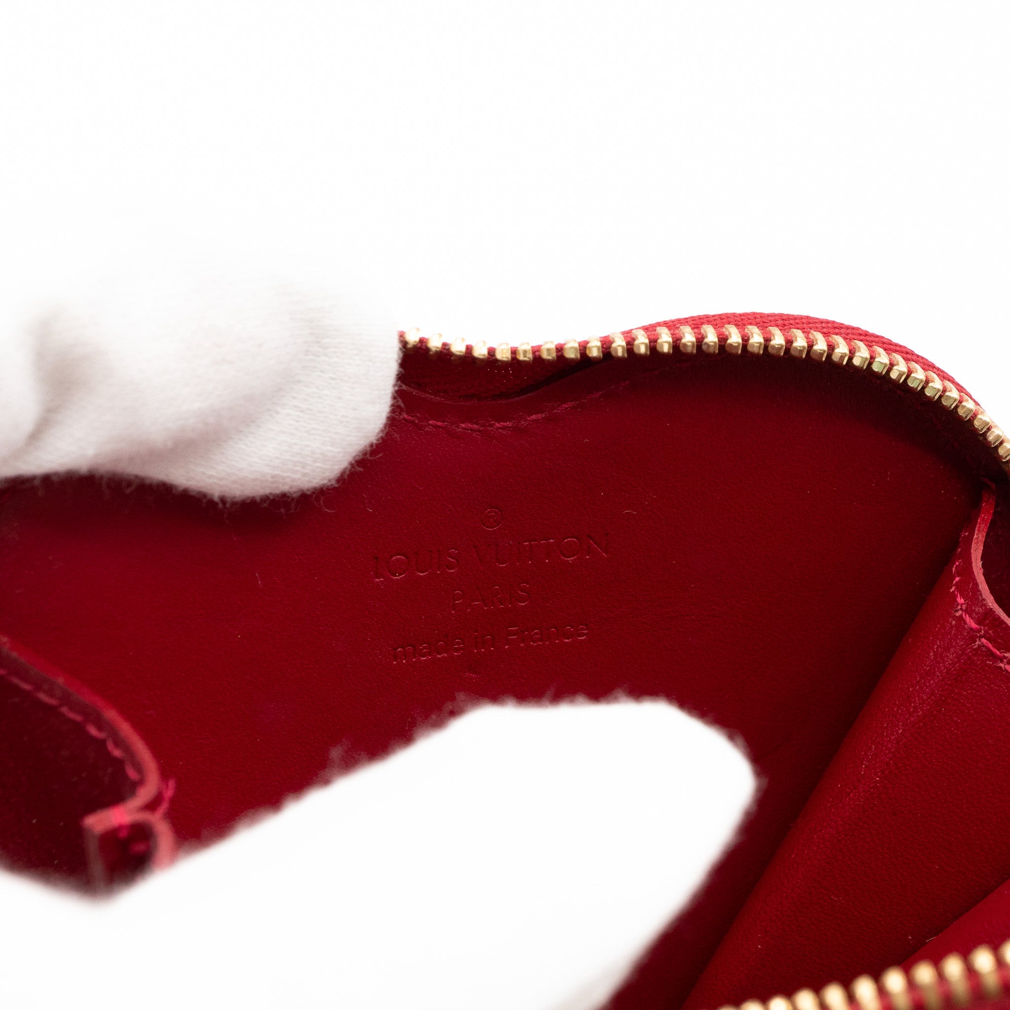 Heart Coin Purse Vernis Pomme D'Amour Rayures