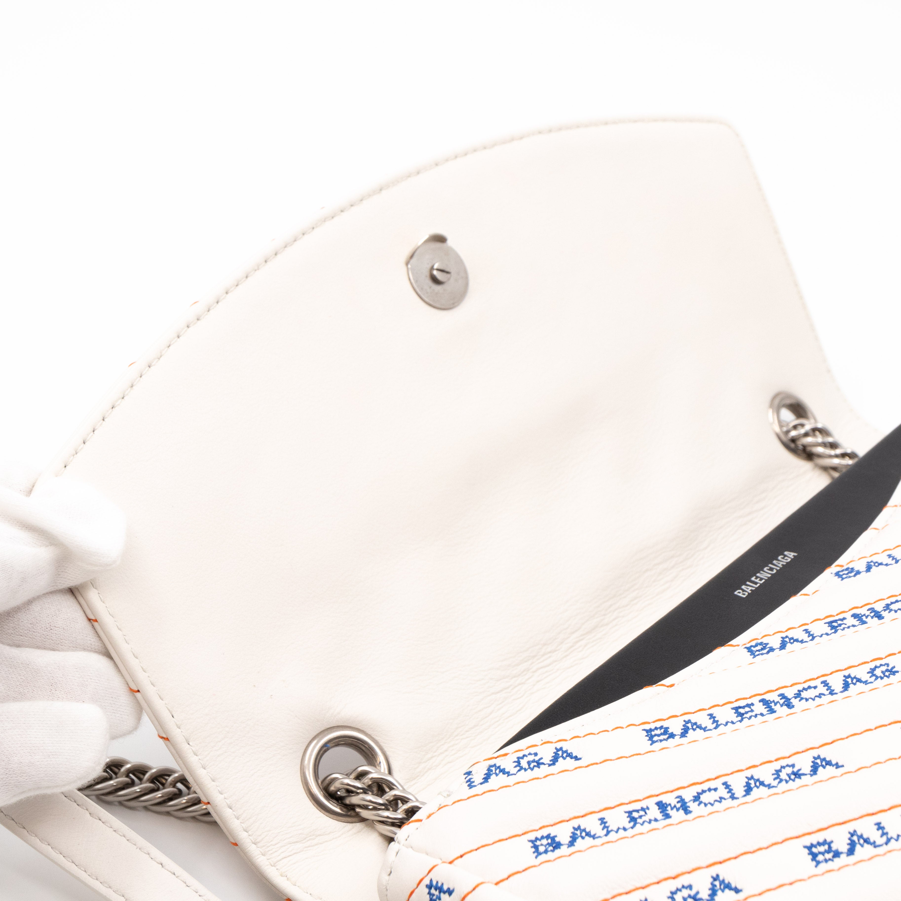BB Round Charm Bag White Leather