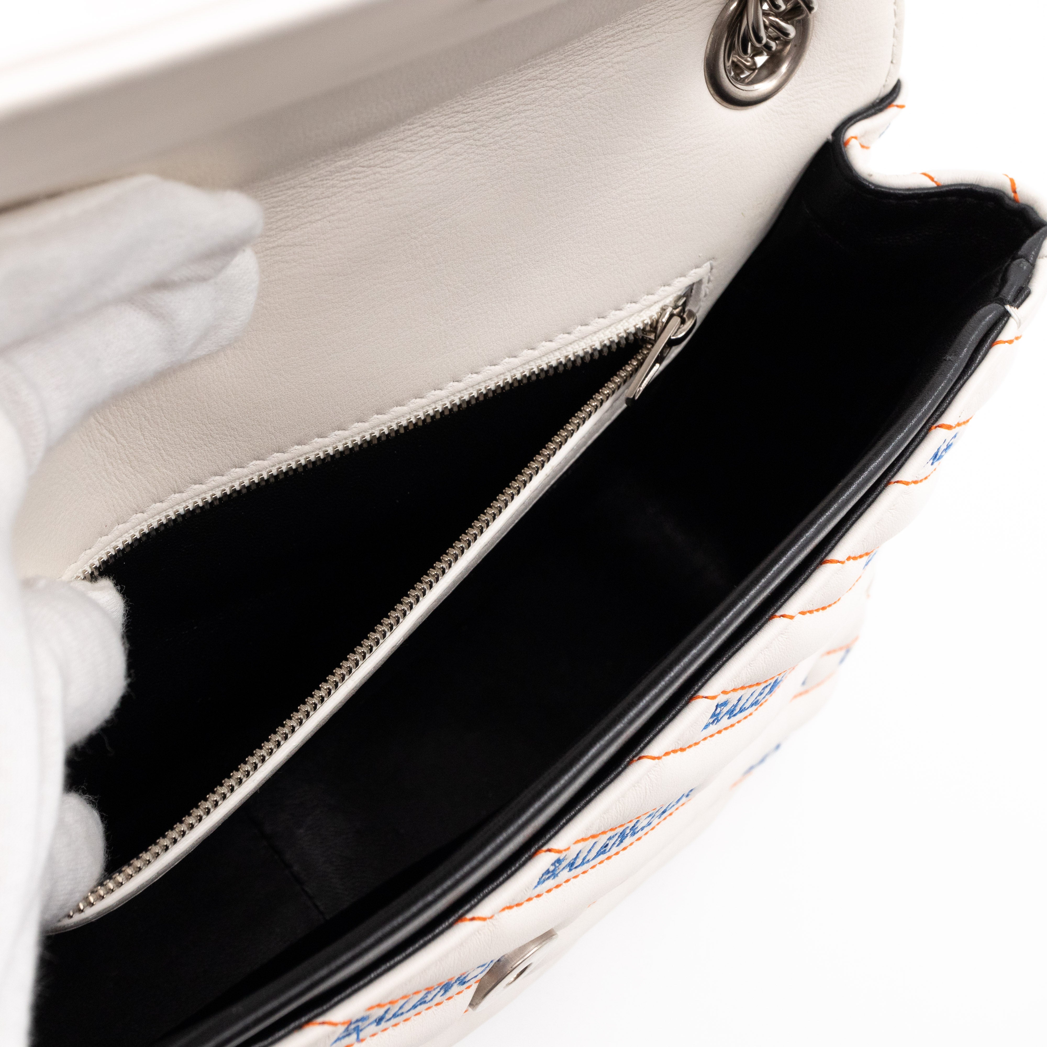 BB Round Charm Bag White Leather