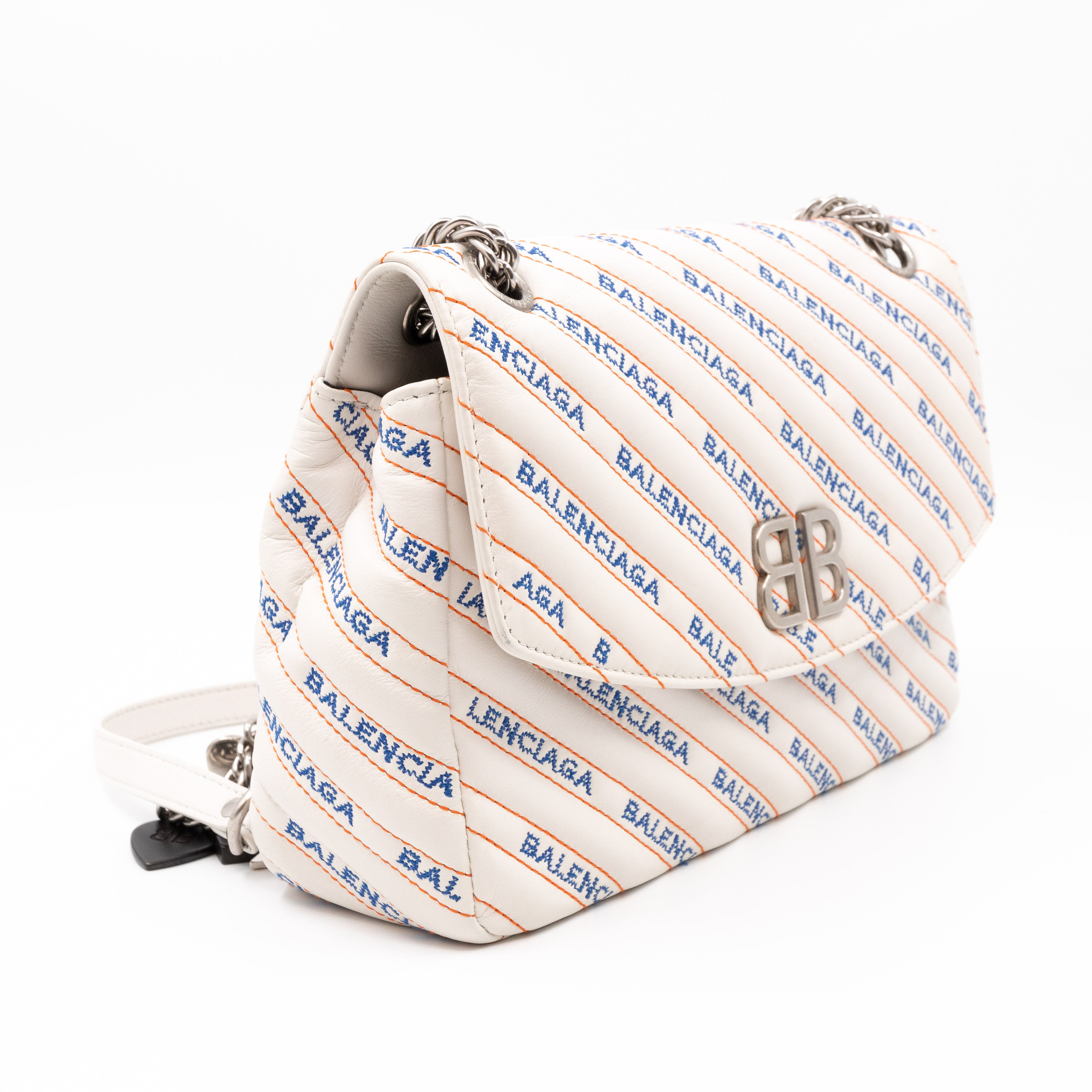 BB Round Charm Bag White Leather