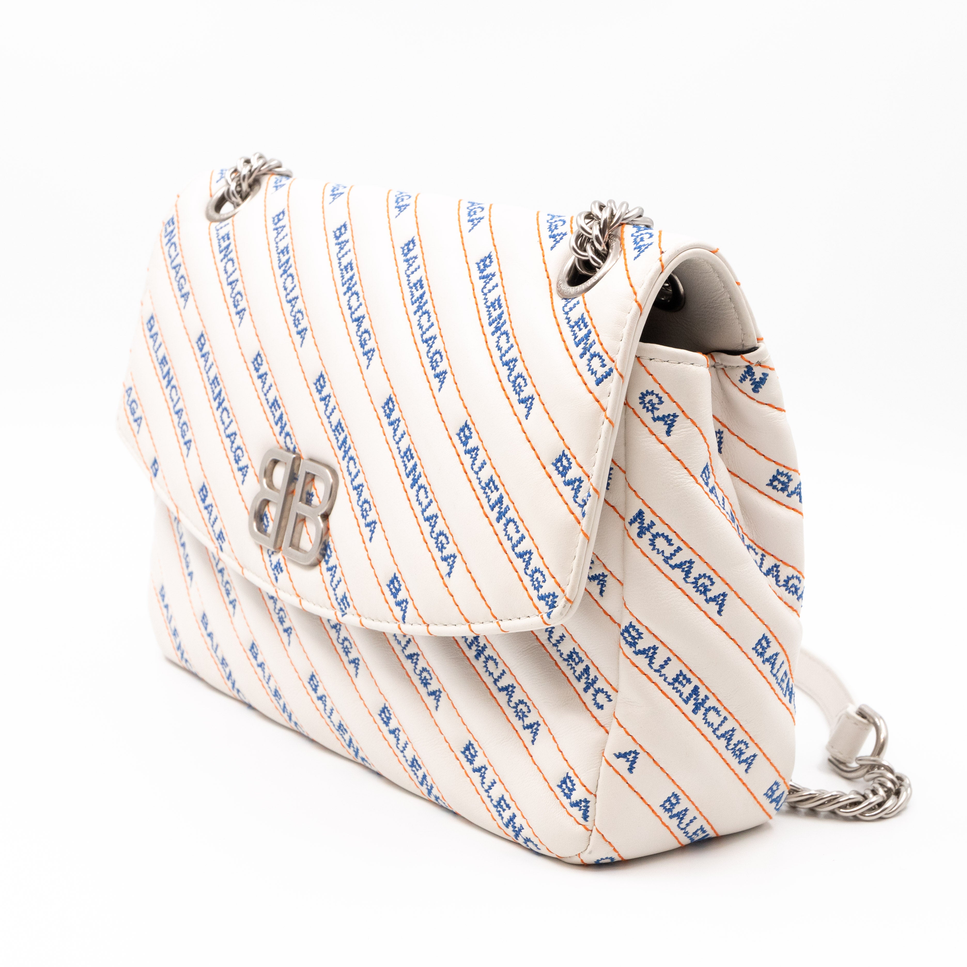 BB Round Charm Bag White Leather