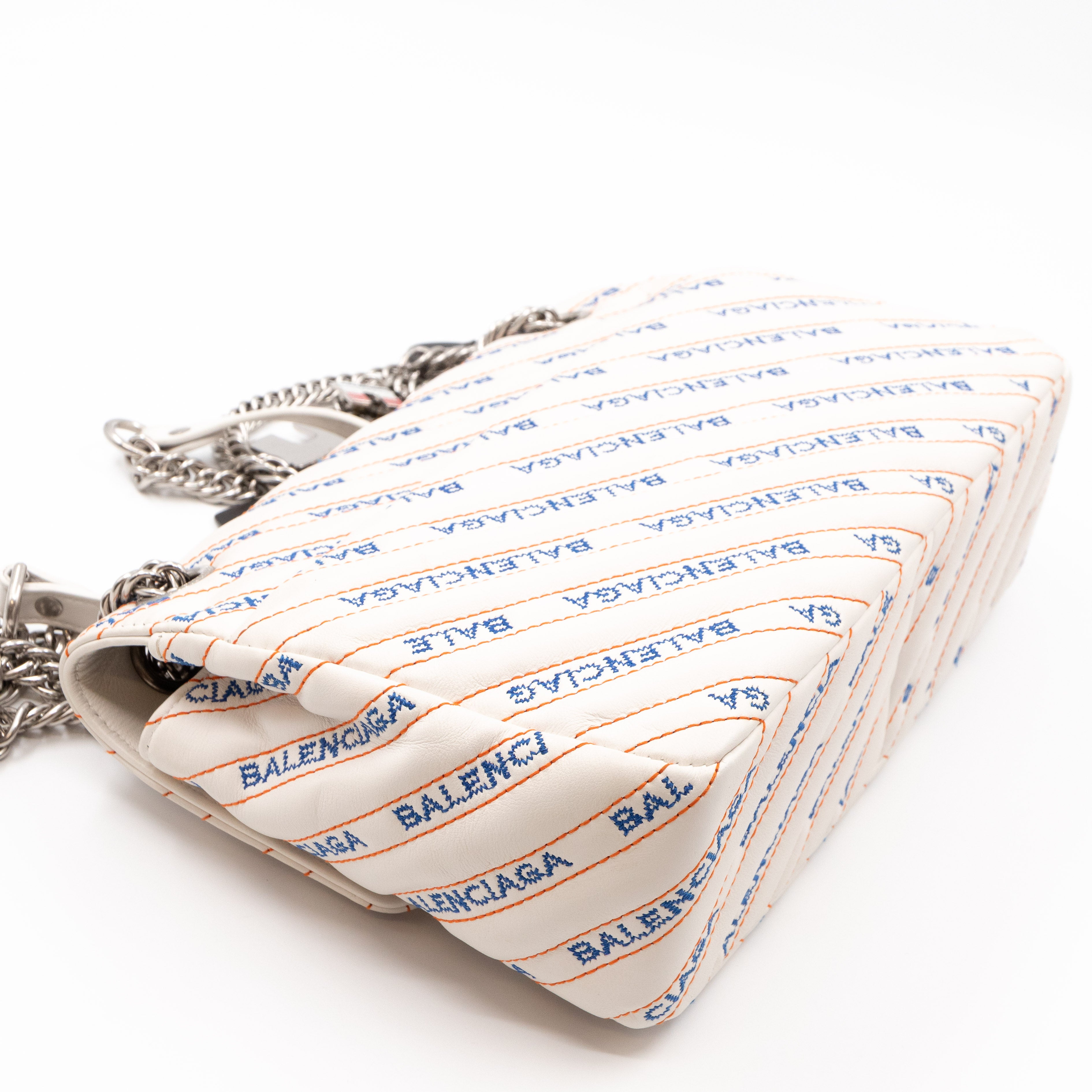 BB Round Charm Bag White Leather