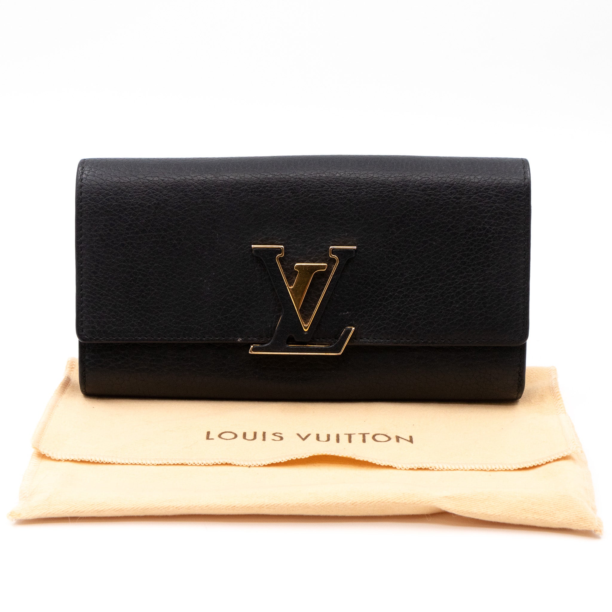 Capucines Wallet Black Leather