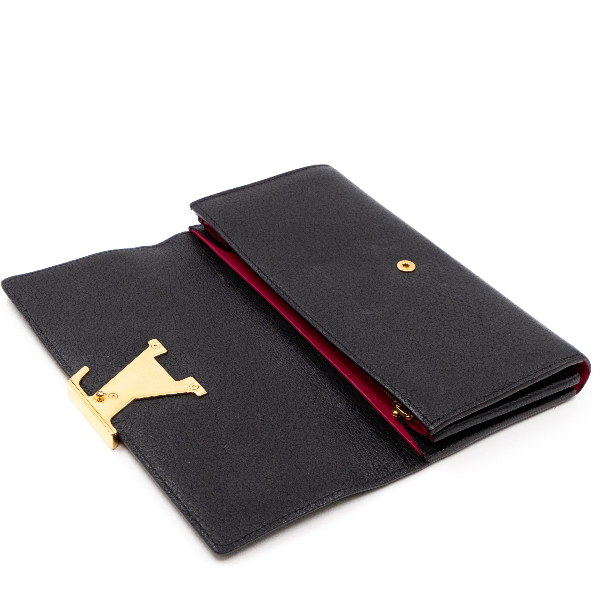 Capucines Wallet Black Leather
