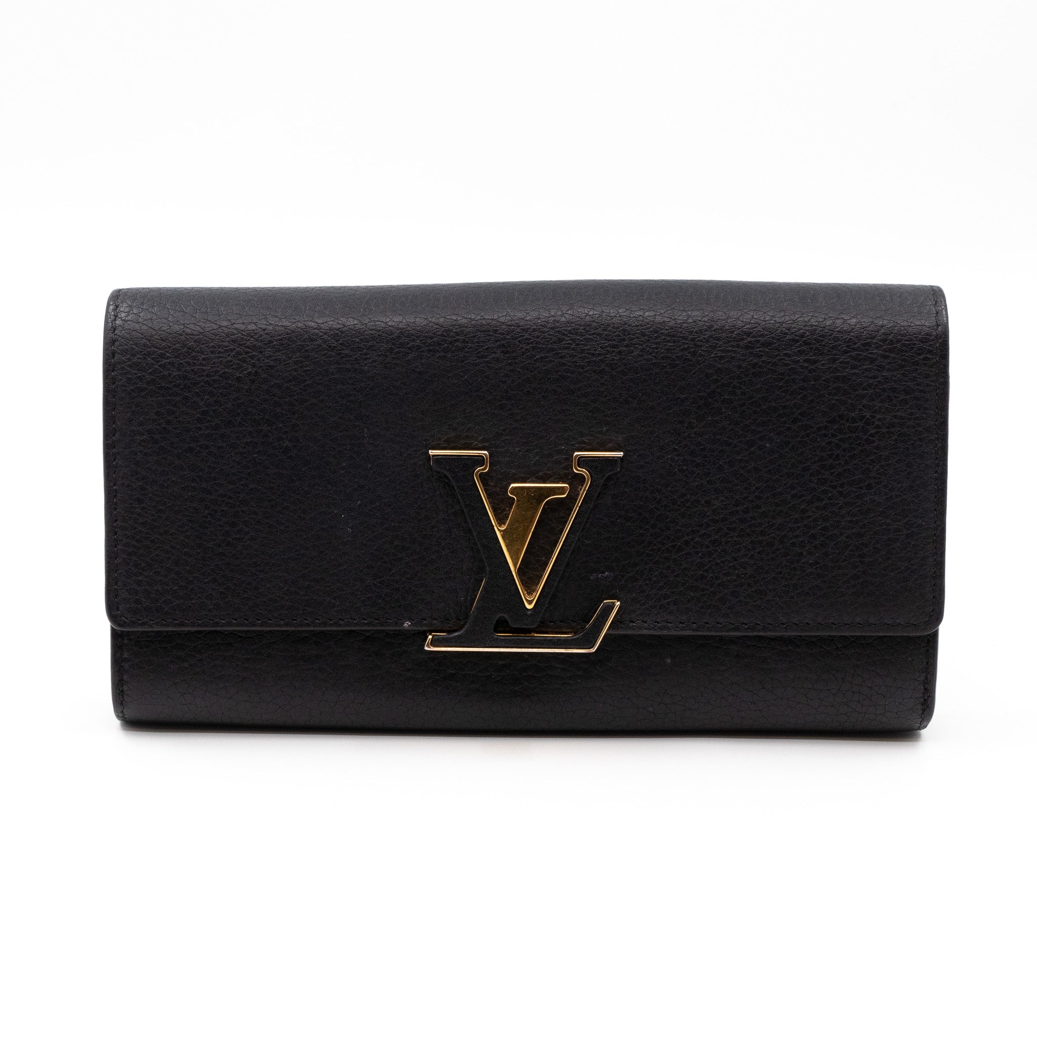 Capucines Wallet Black Leather