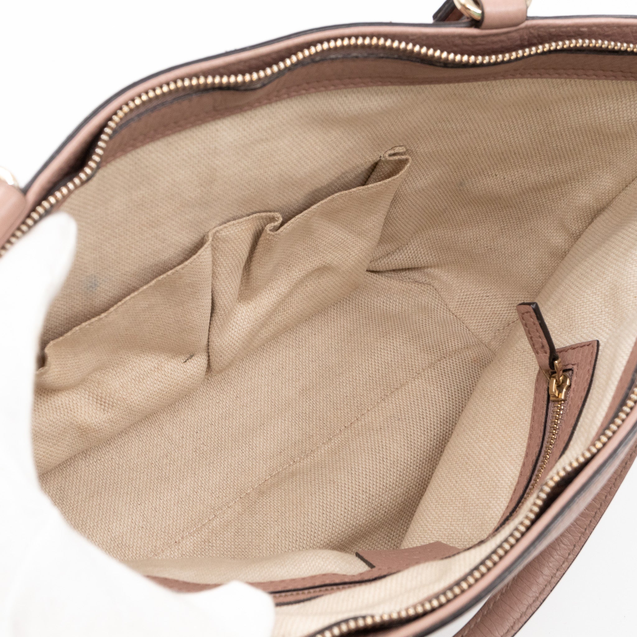 Soho Two Way Shoulder Bag Rose Beige Leather