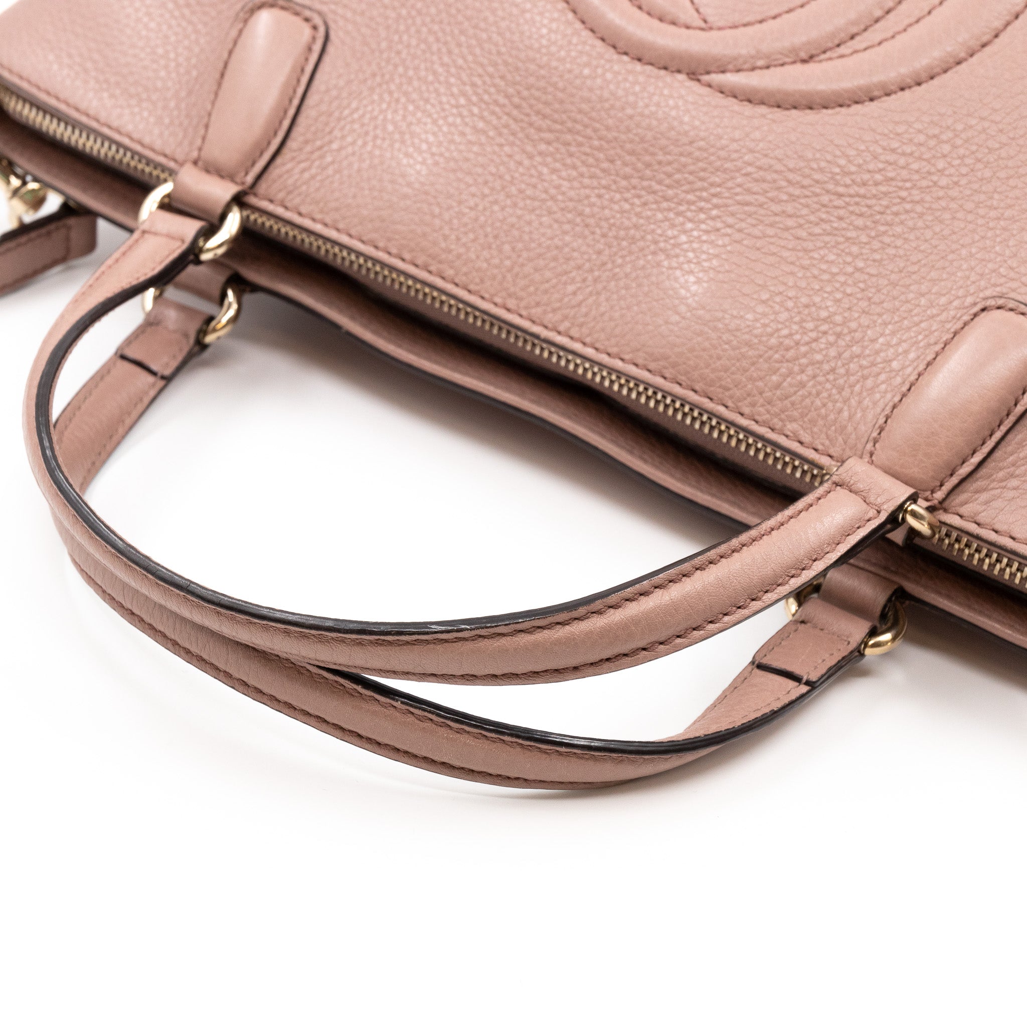Soho Two Way Shoulder Bag Rose Beige Leather