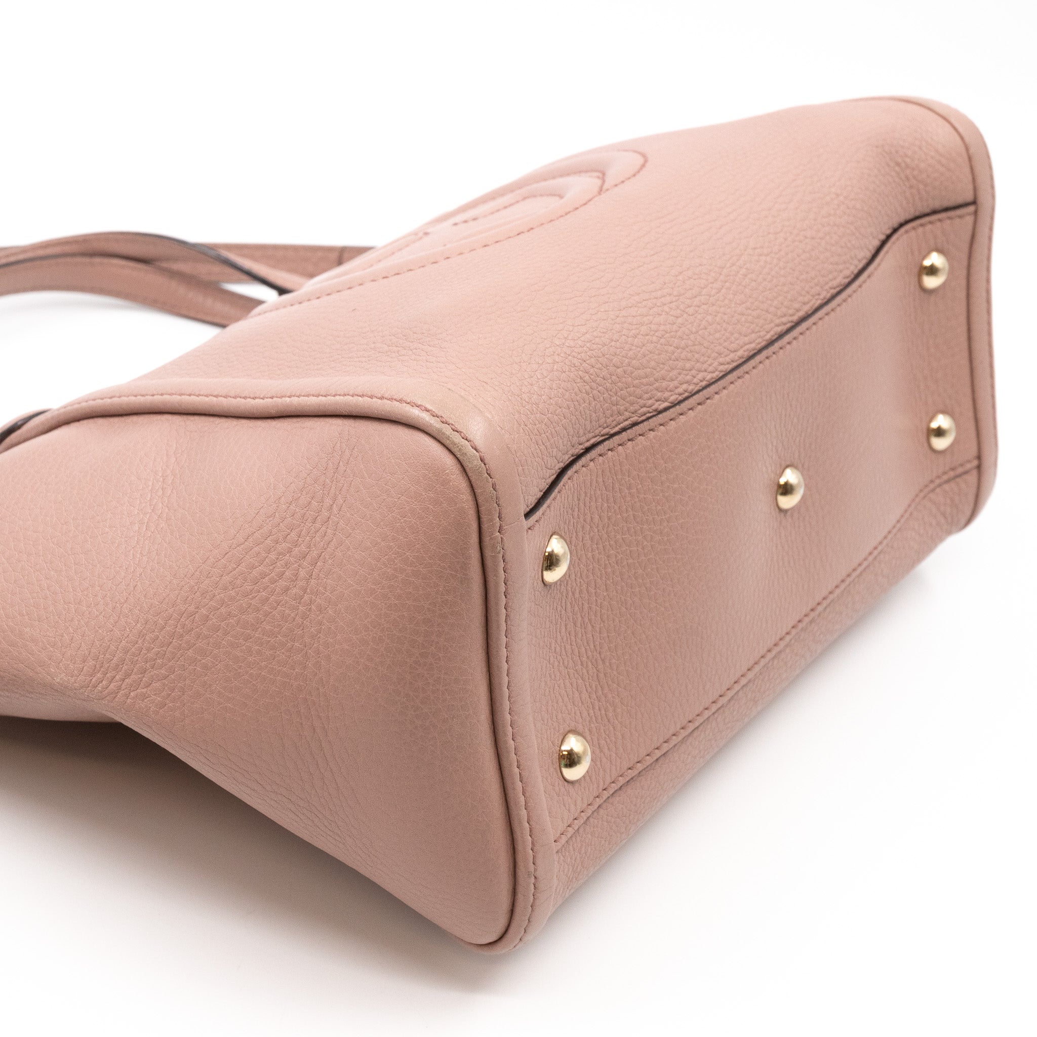 Soho Two Way Shoulder Bag Rose Beige Leather