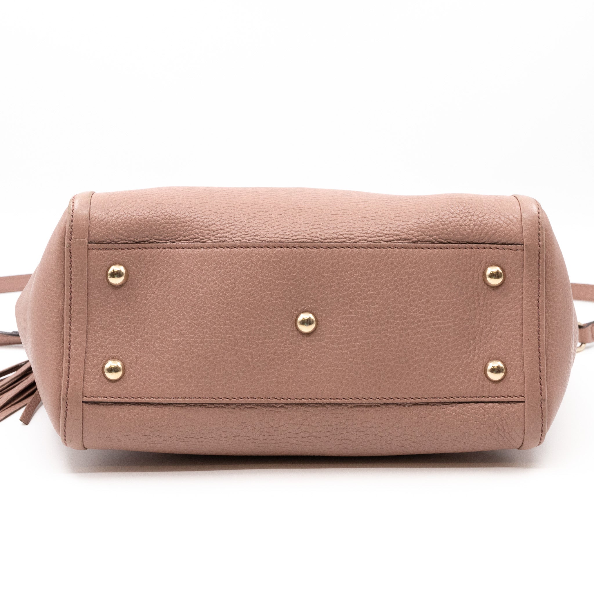 Soho Two Way Shoulder Bag Rose Beige Leather
