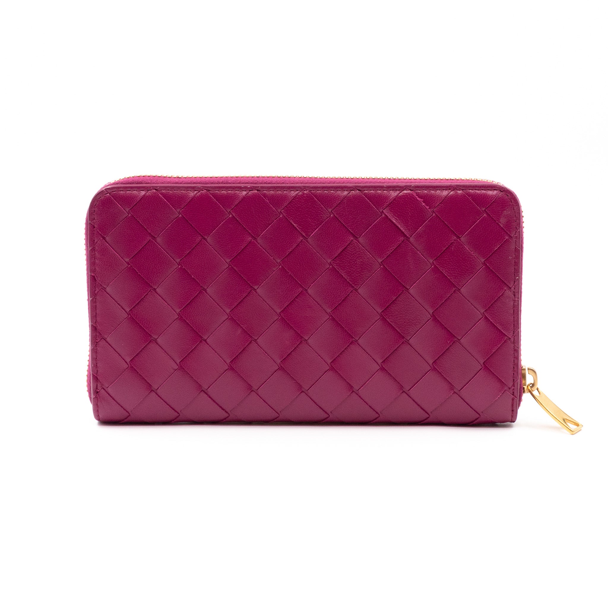 Zip Around Wallet Intrecciato Fuchsia