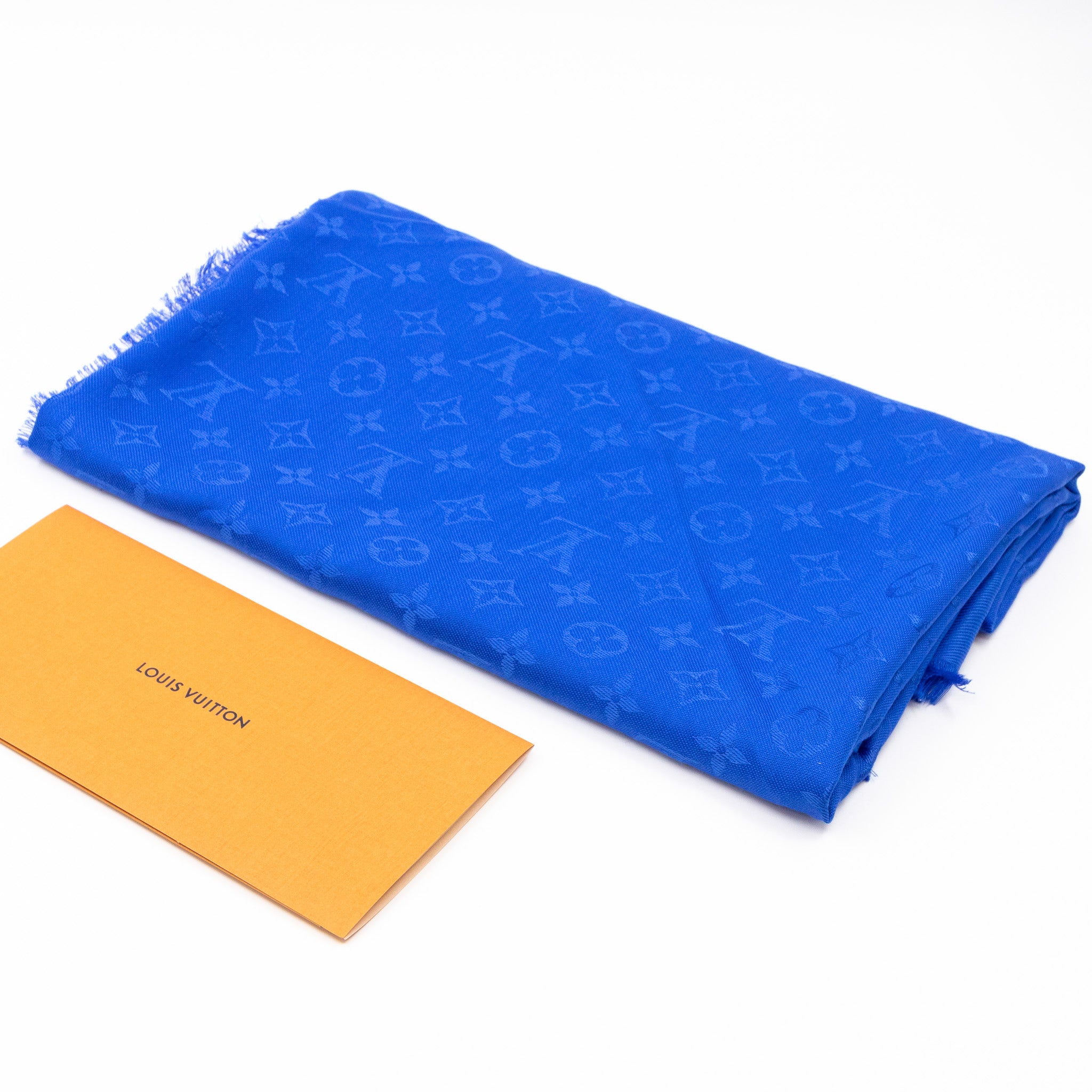 Monogram Shawl Blue
