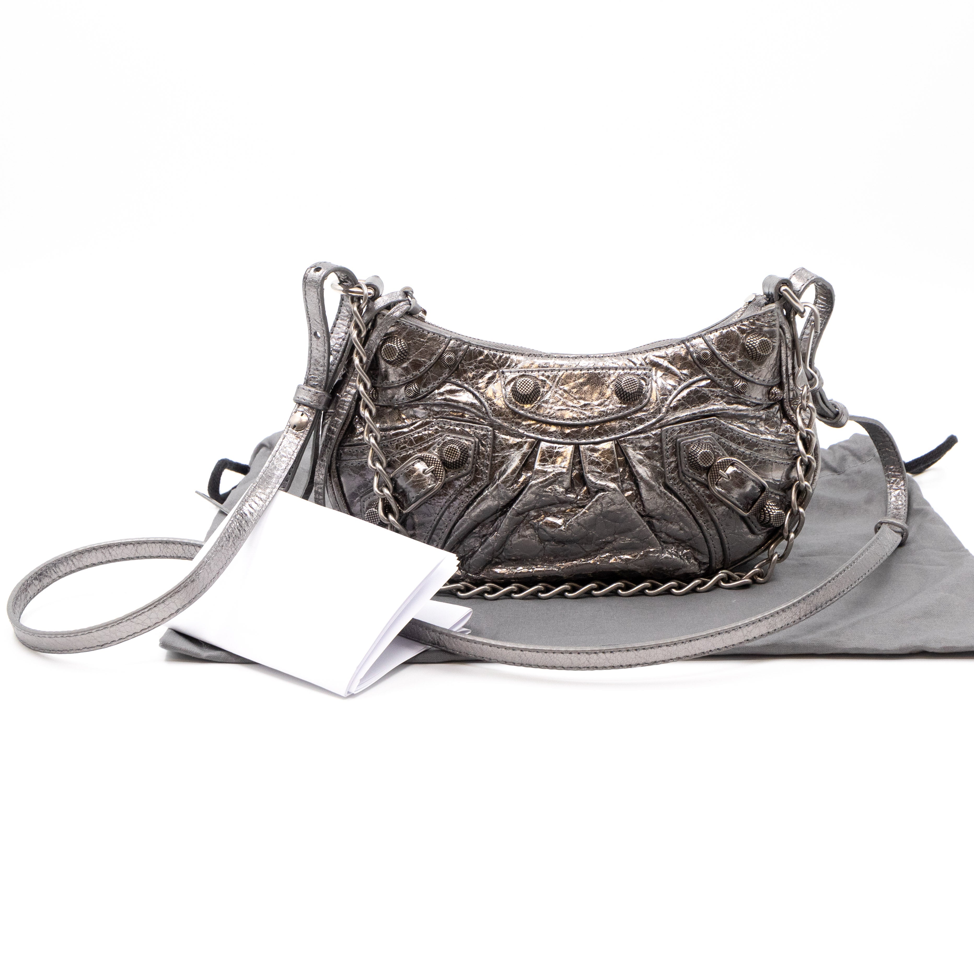 Le Cagole Mini Silver Leather