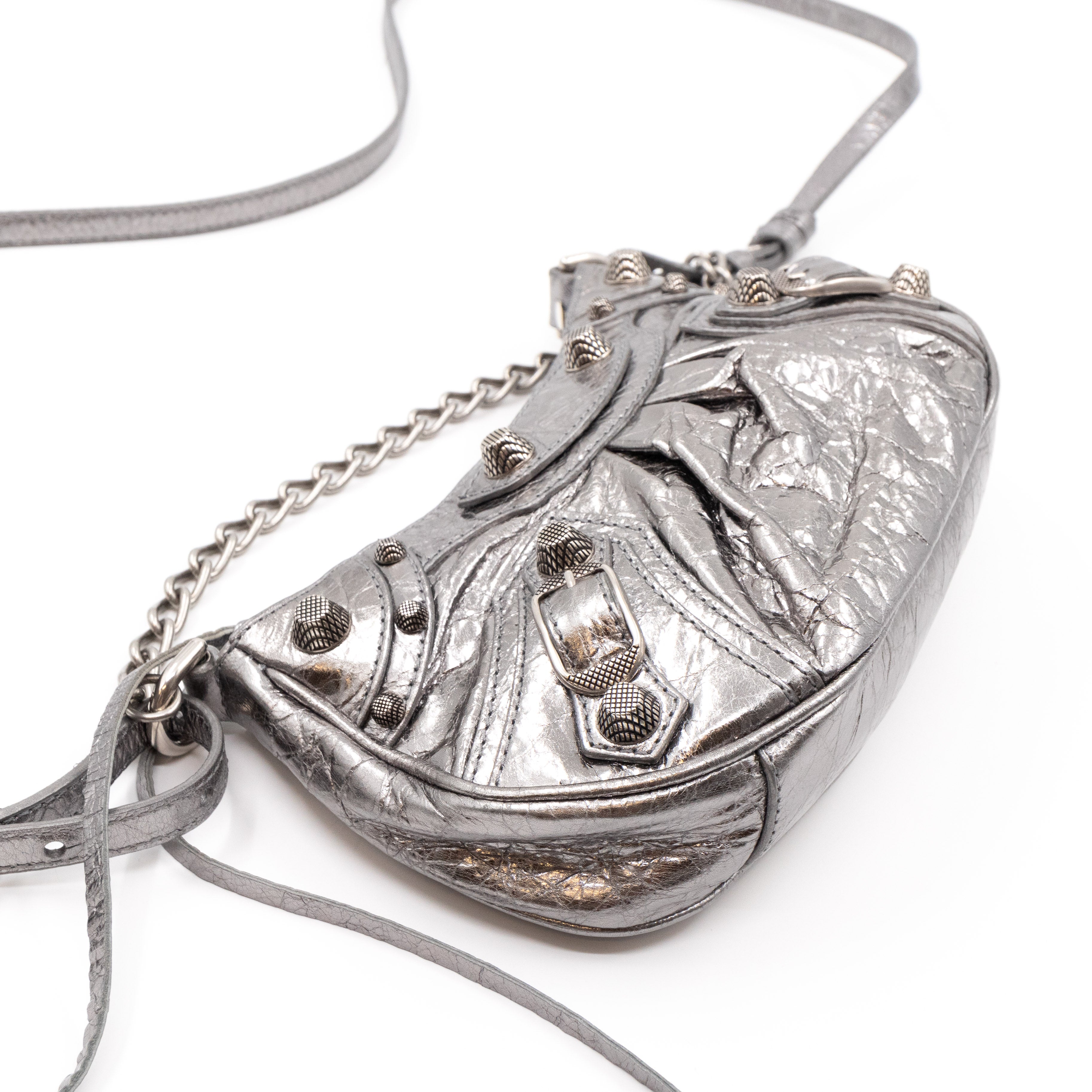Le Cagole Mini Silver Leather