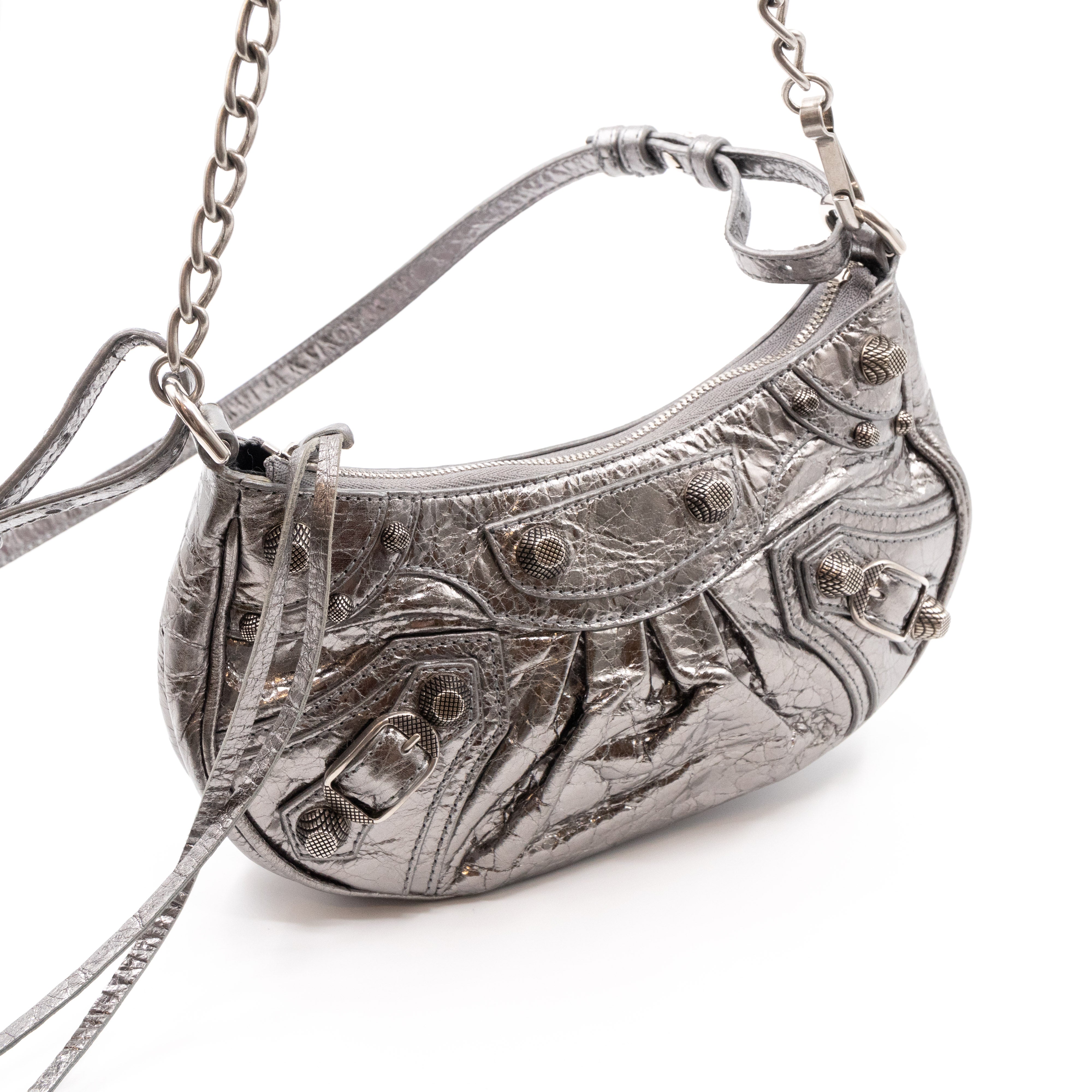 Le Cagole Mini Silver Leather
