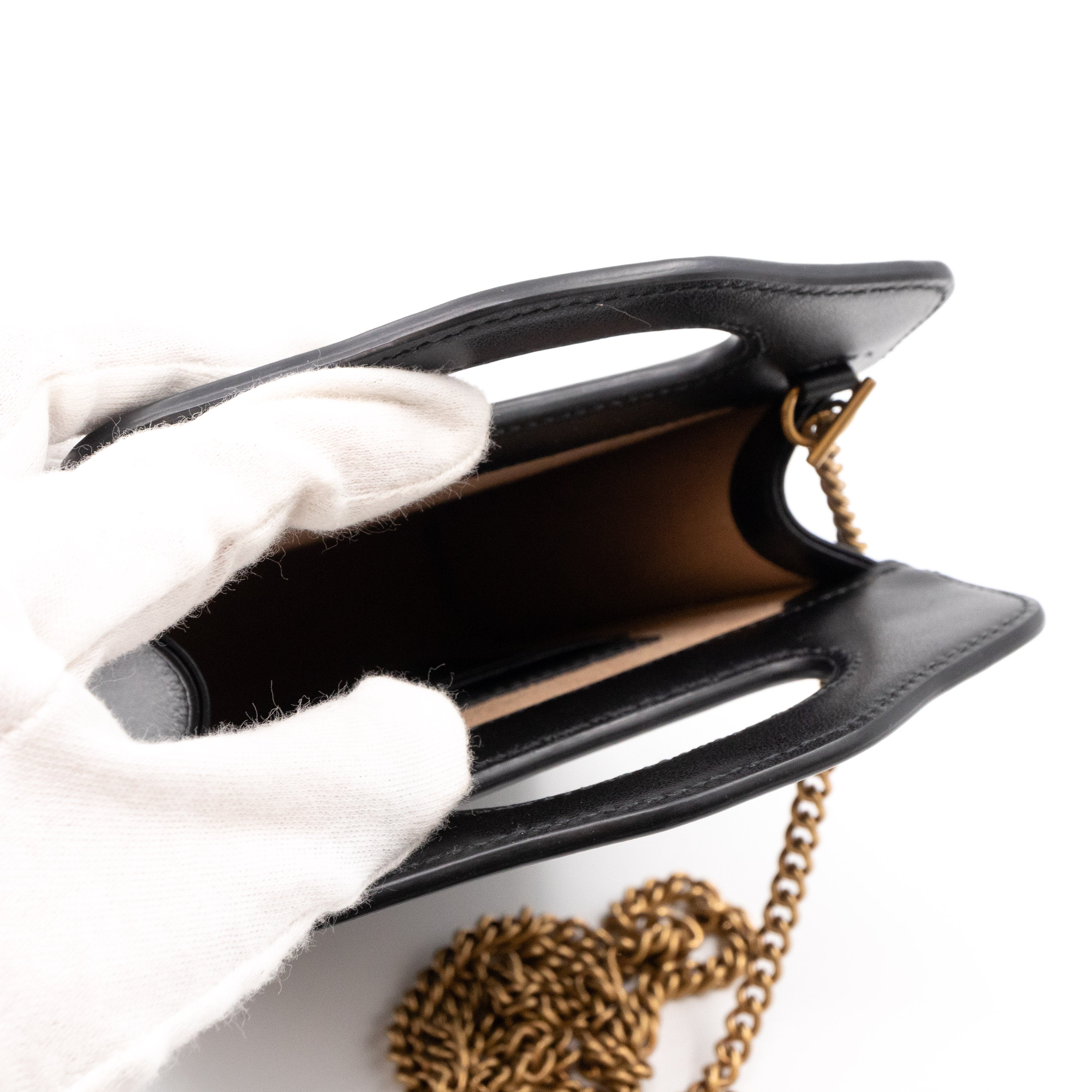 GG Marmont Top Handle Mini Bag Black Leather