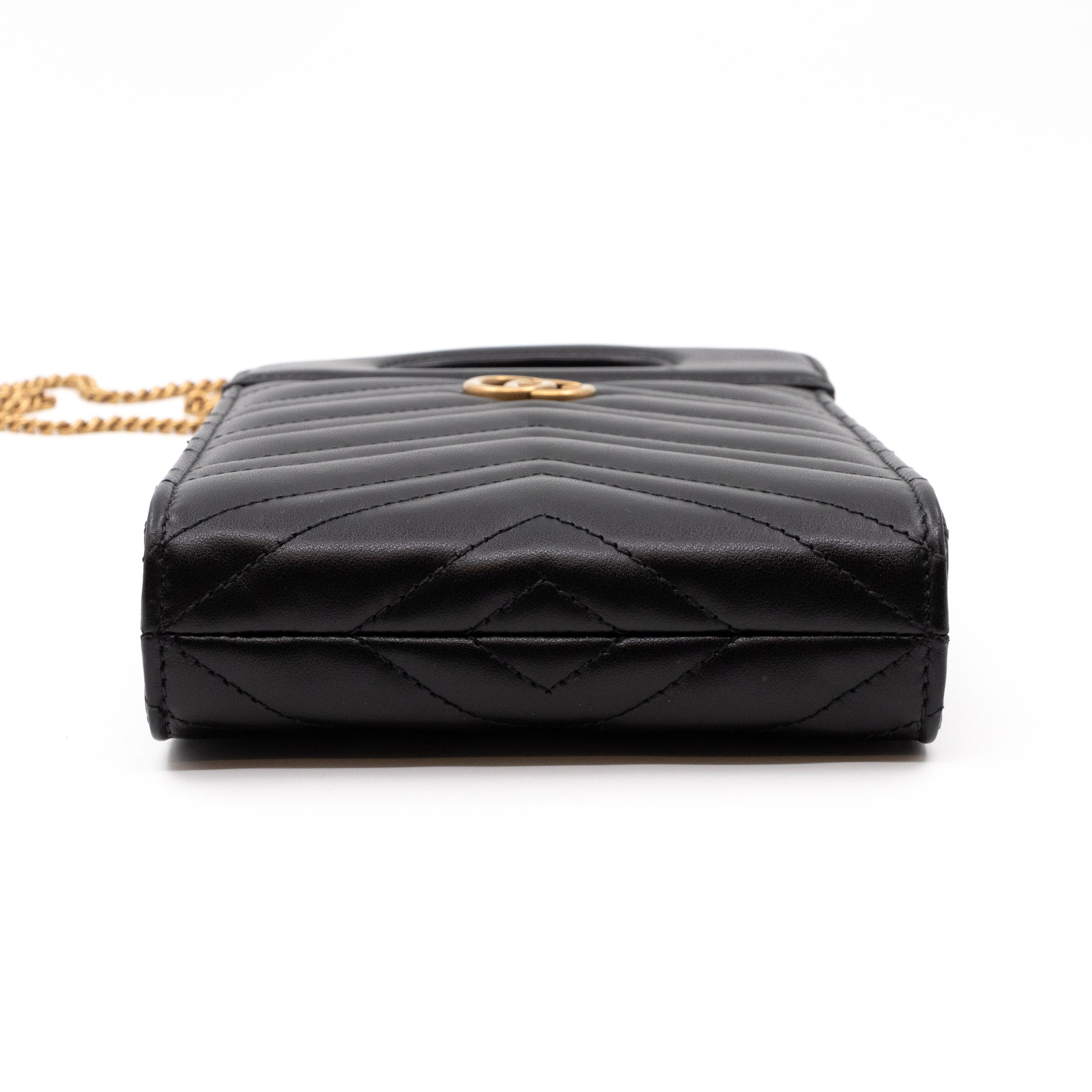 GG Marmont Top Handle Mini Bag Black Leather
