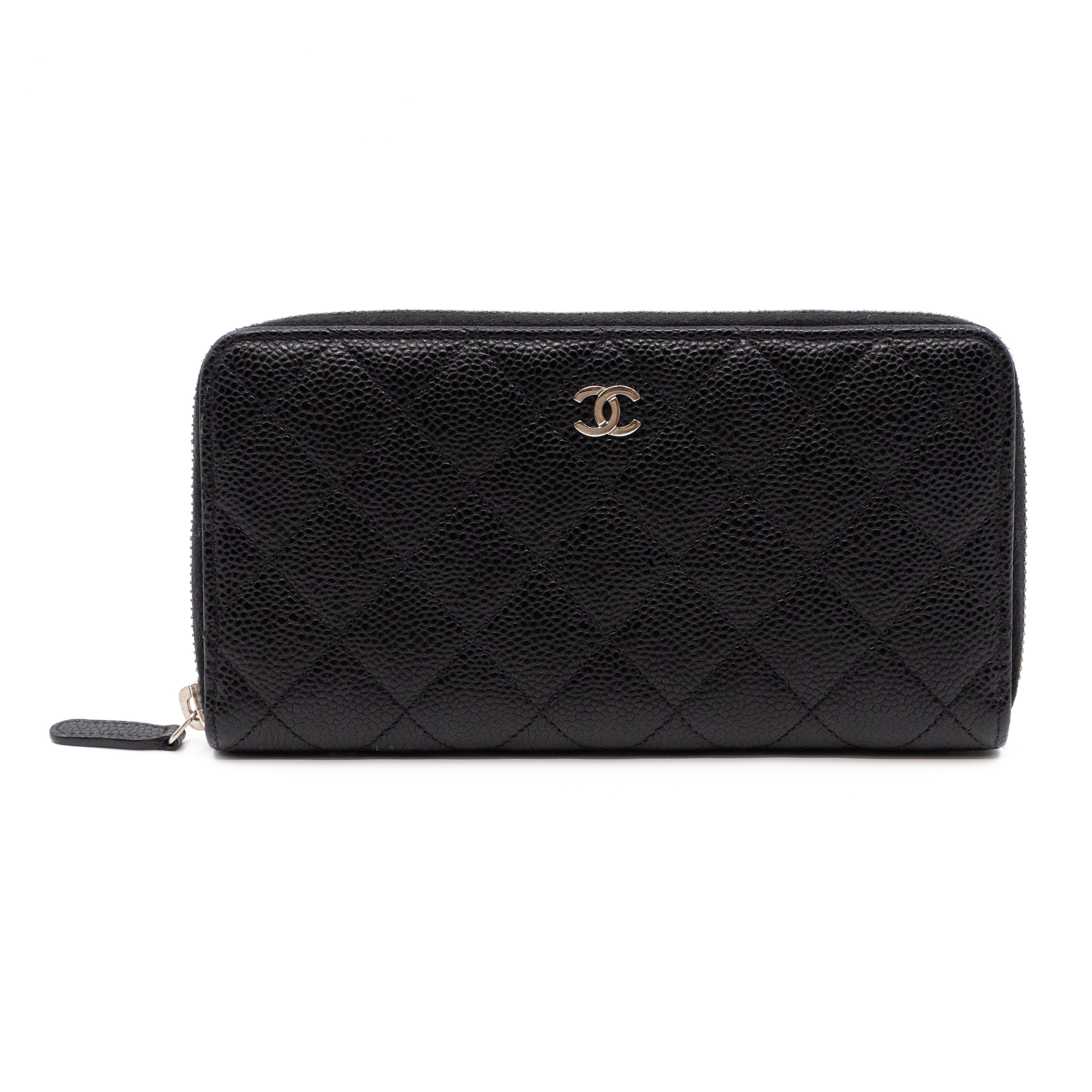 Zip Around Wallet Black Caviar Leather
