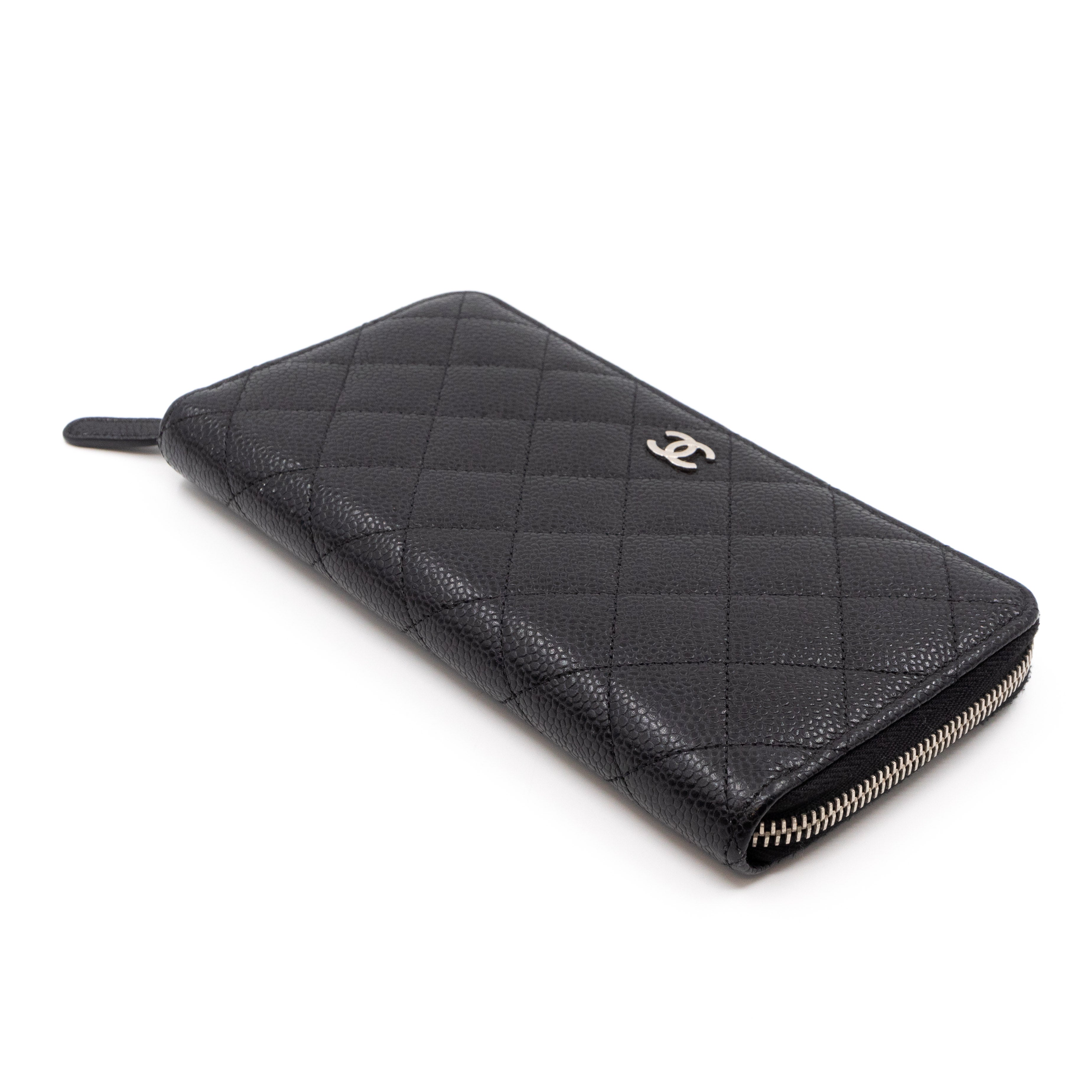 Zip Around Wallet Black Caviar Leather
