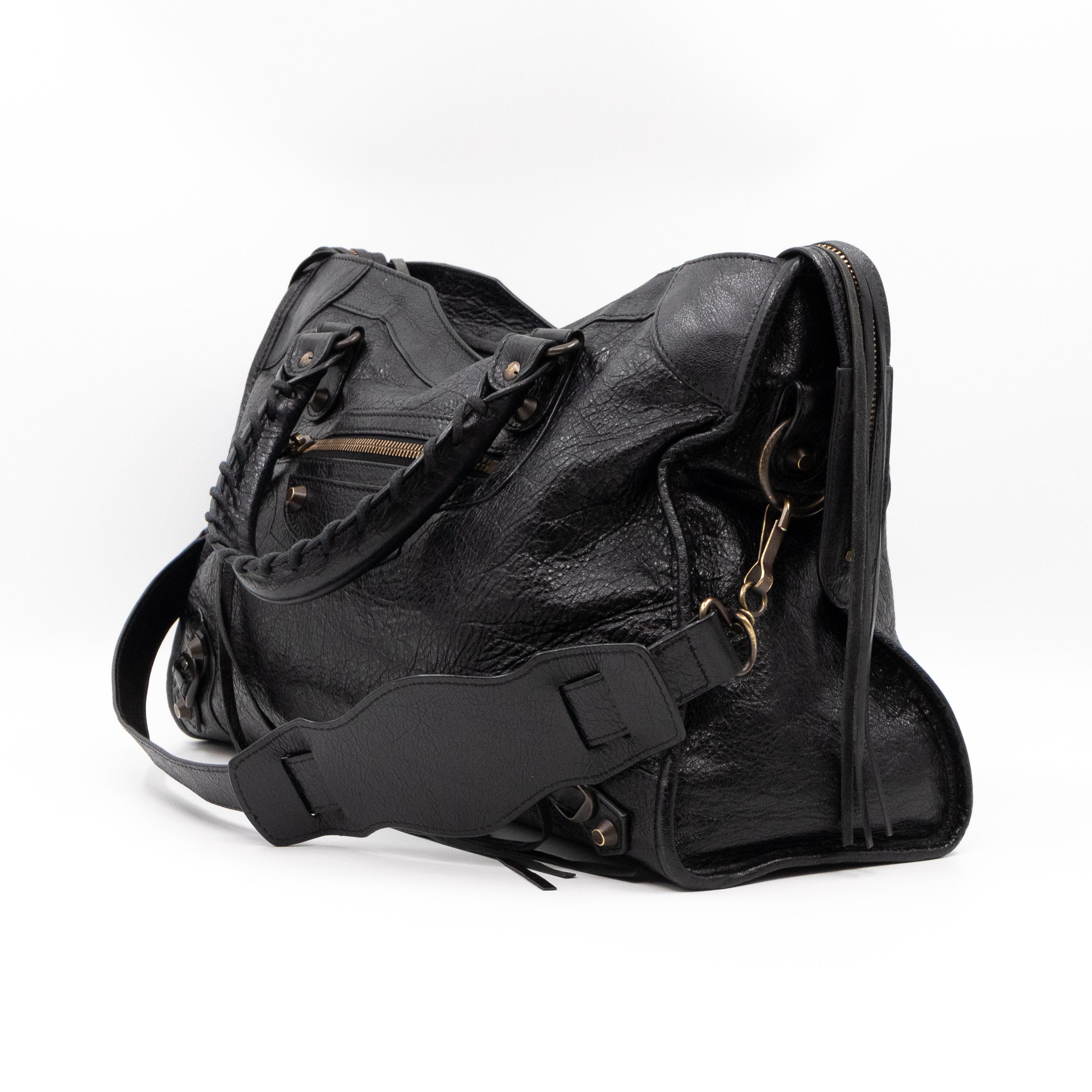 City Classic Studs Black Leather