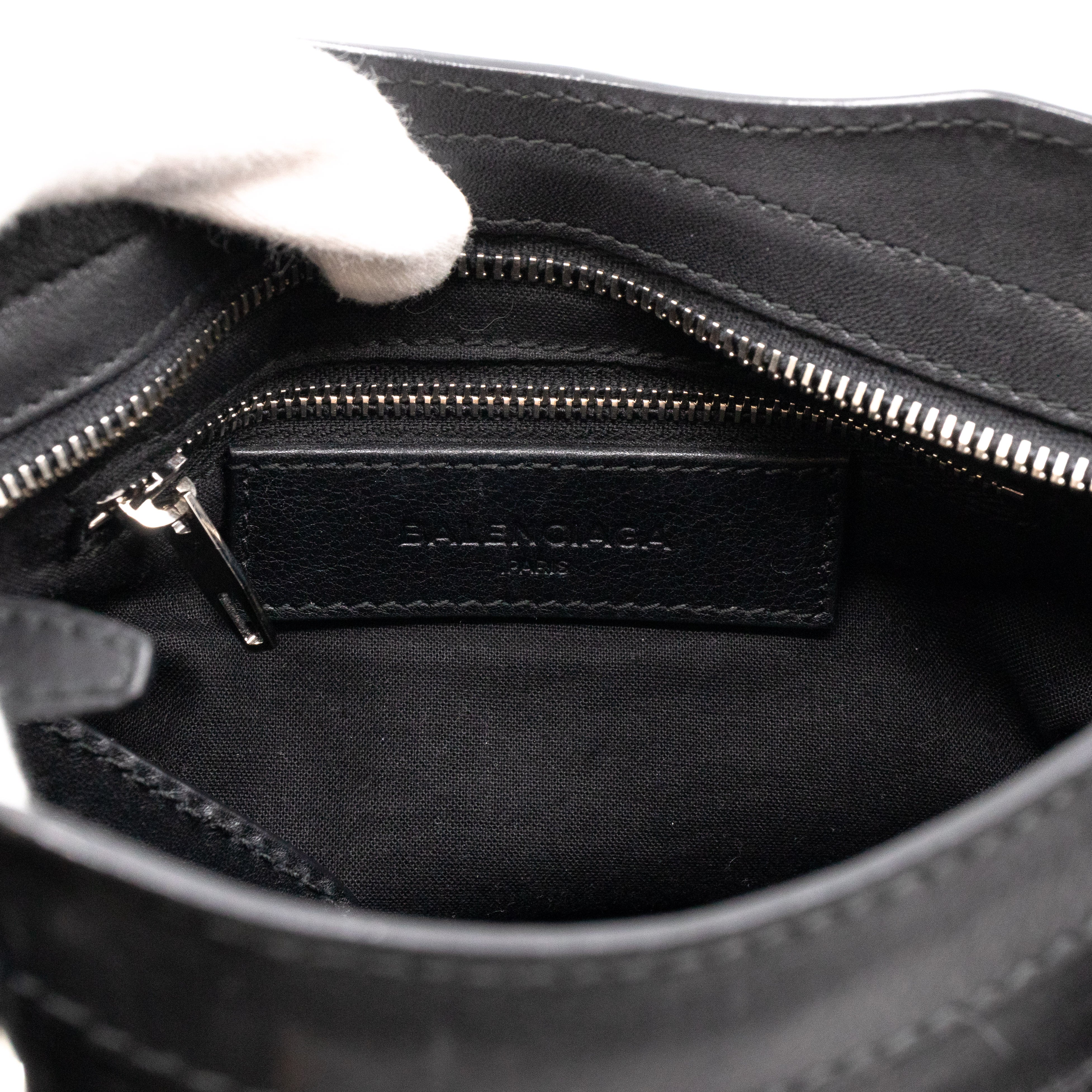 Mini City Metal Plate Black Leather