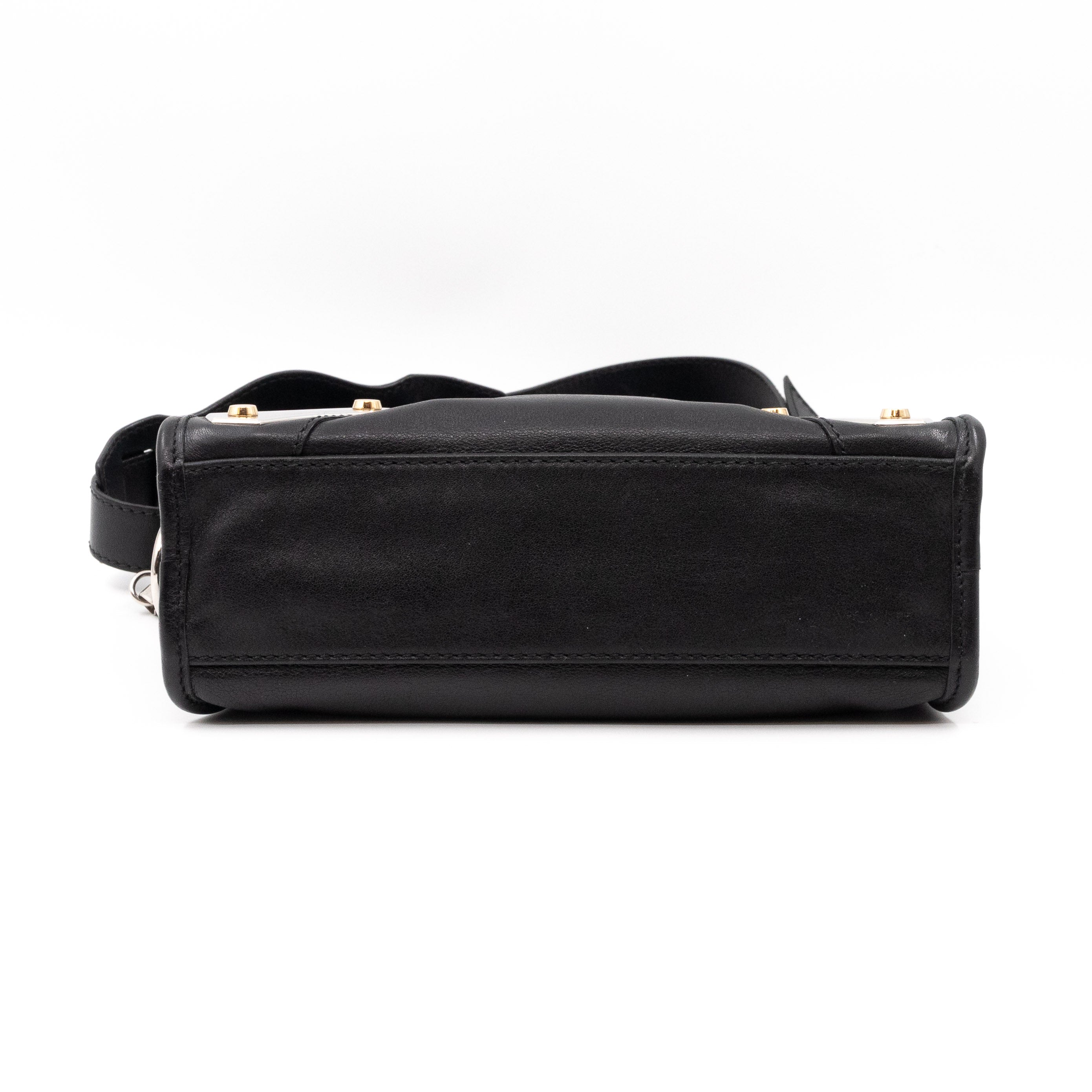 Mini City Metal Plate Black Leather