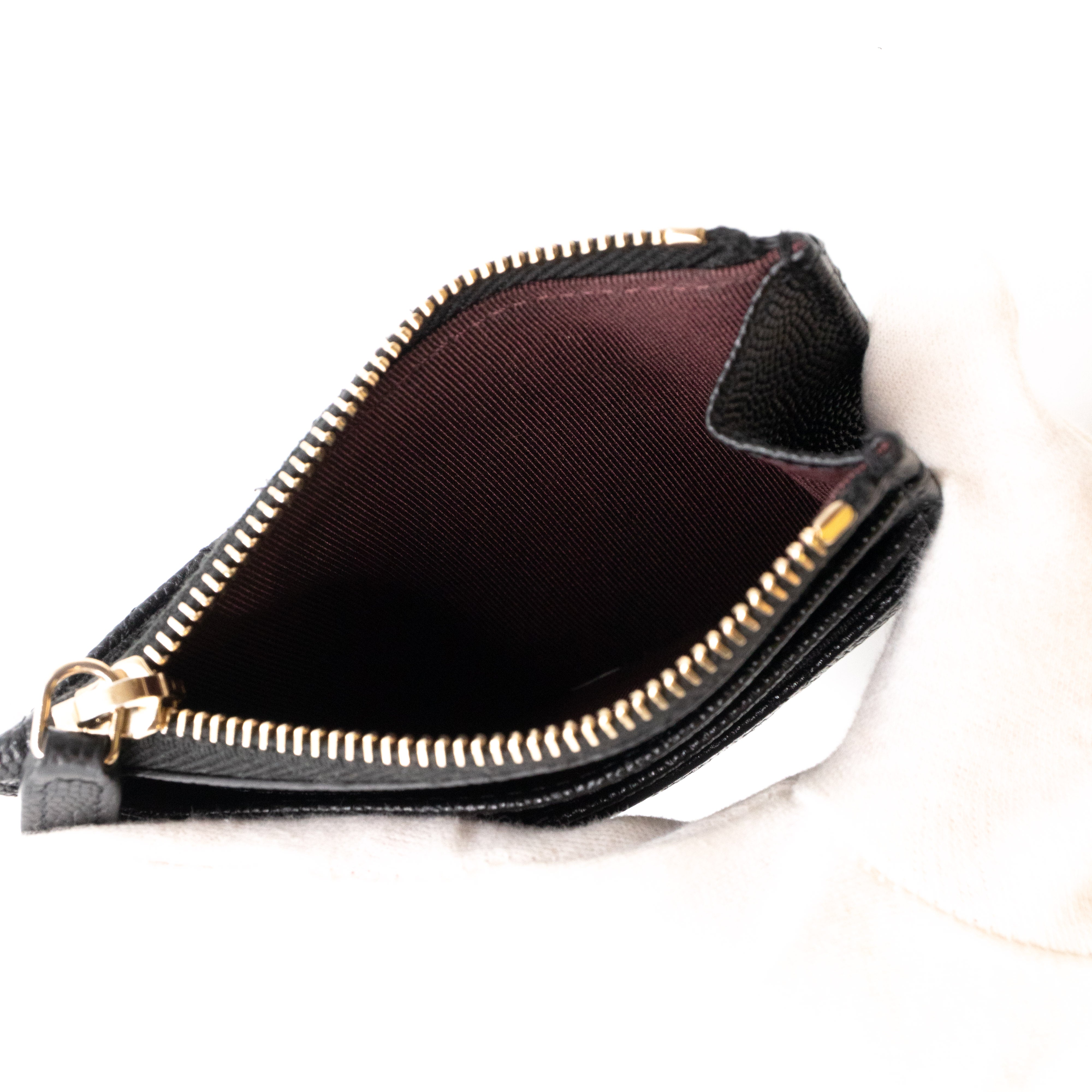 Zipped Card Holder Black Caviar