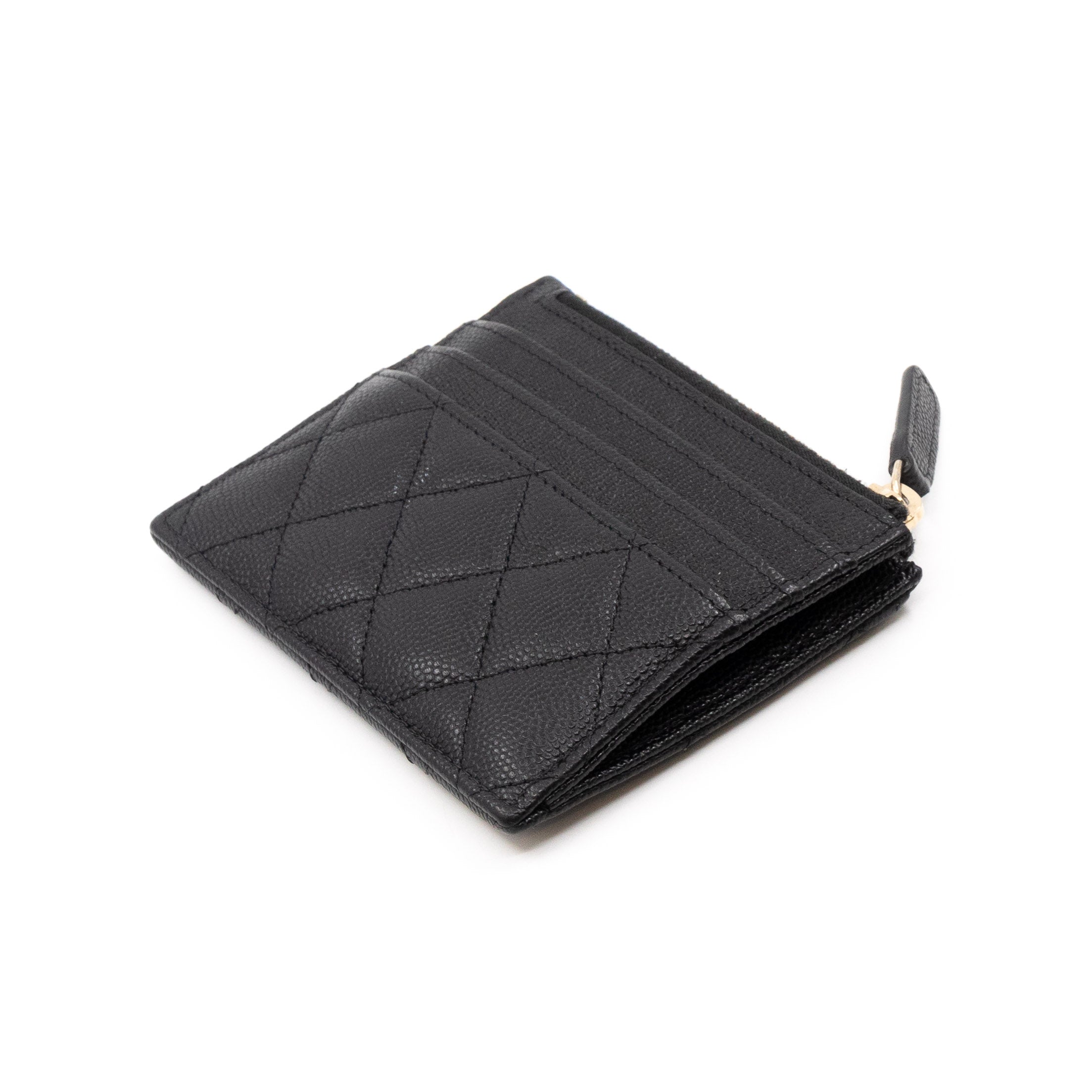 Zipped Card Holder Black Caviar