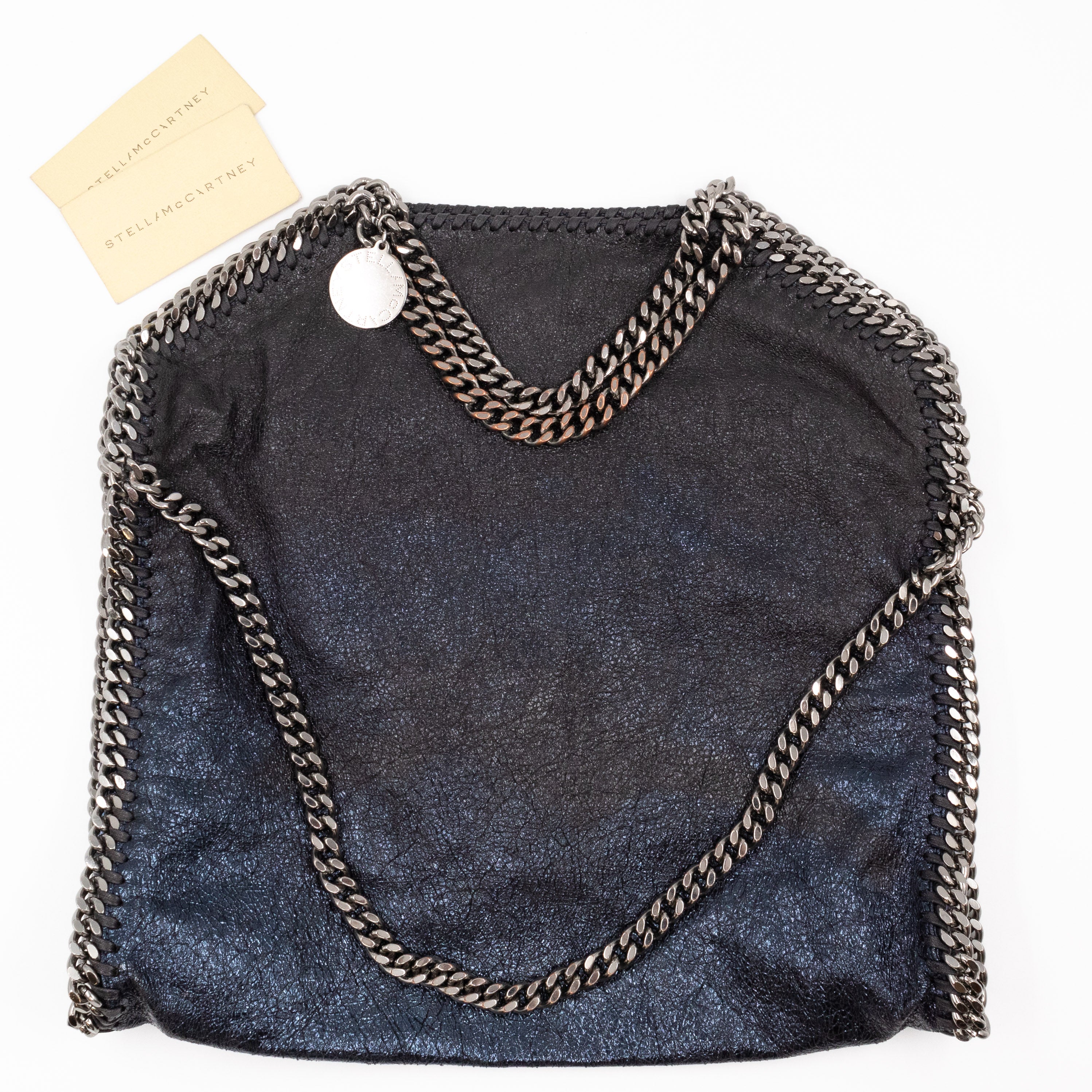 Falabella Fold Over Tote Blue Silver