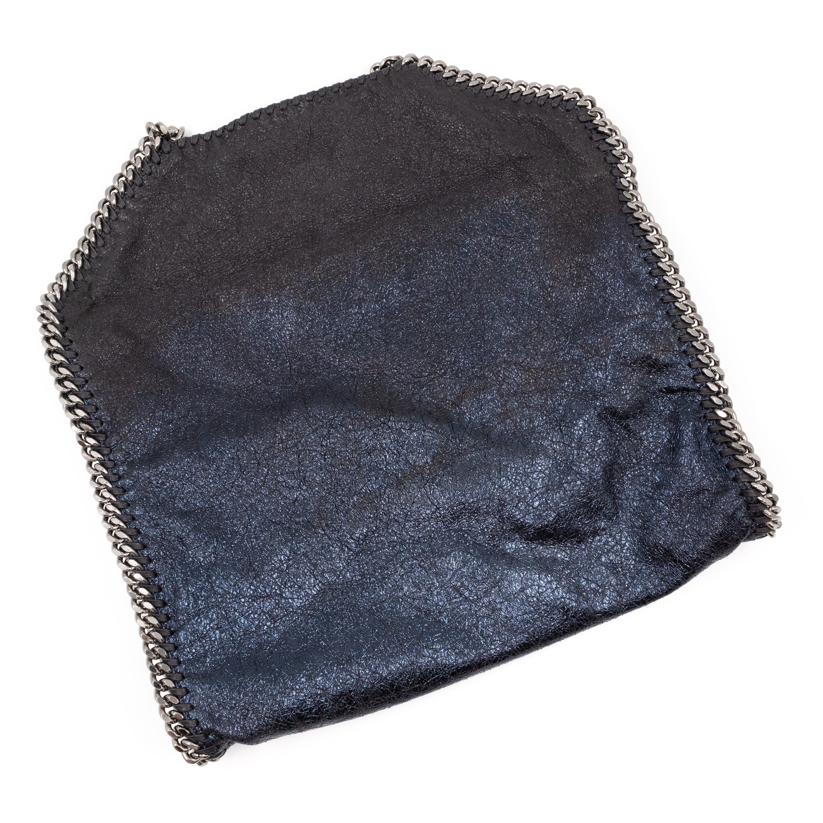 Falabella Fold Over Tote Blue Silver