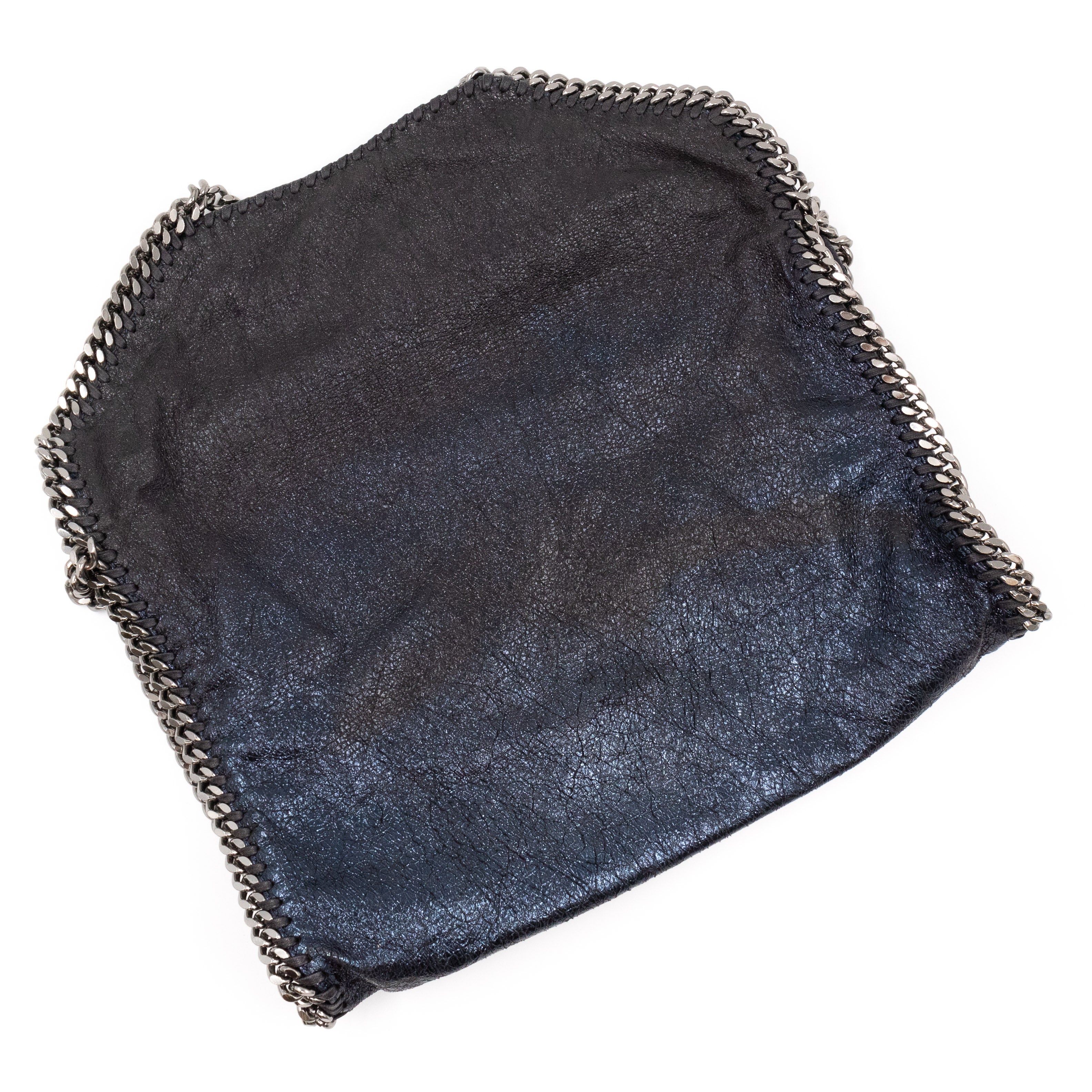 Falabella Fold Over Tote Blue Silver