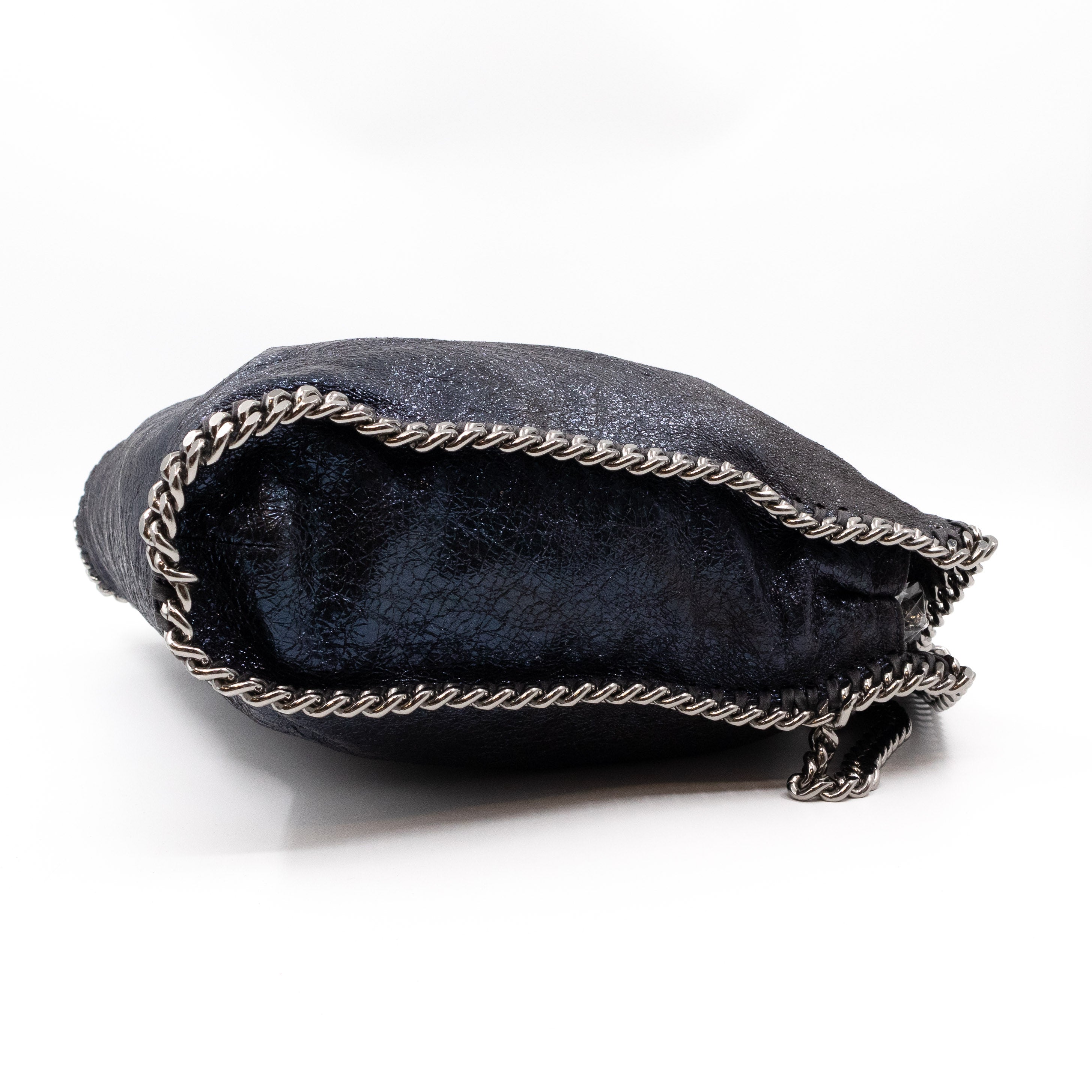 Falabella Fold Over Tote Blue Silver