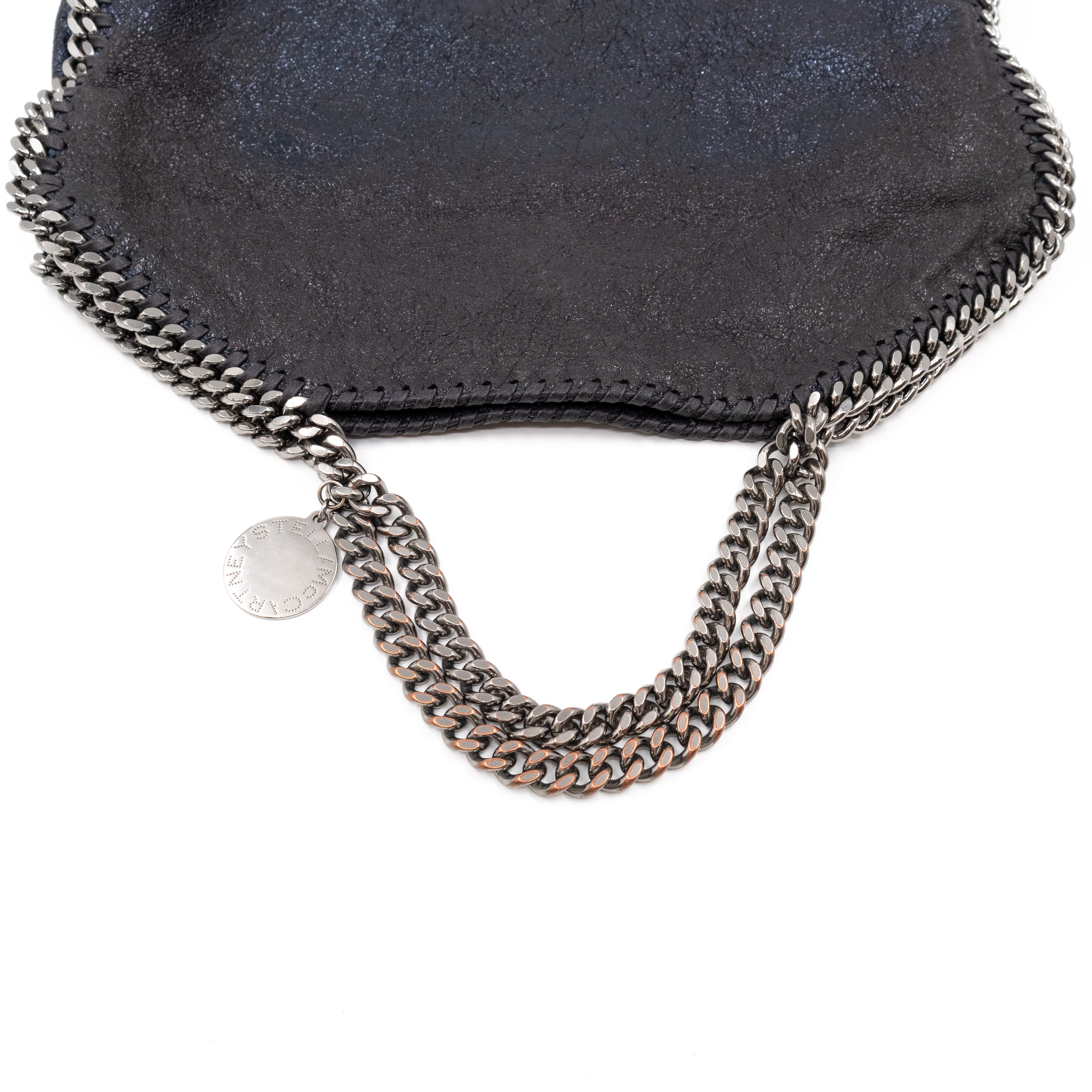 Falabella Fold Over Tote Blue Silver