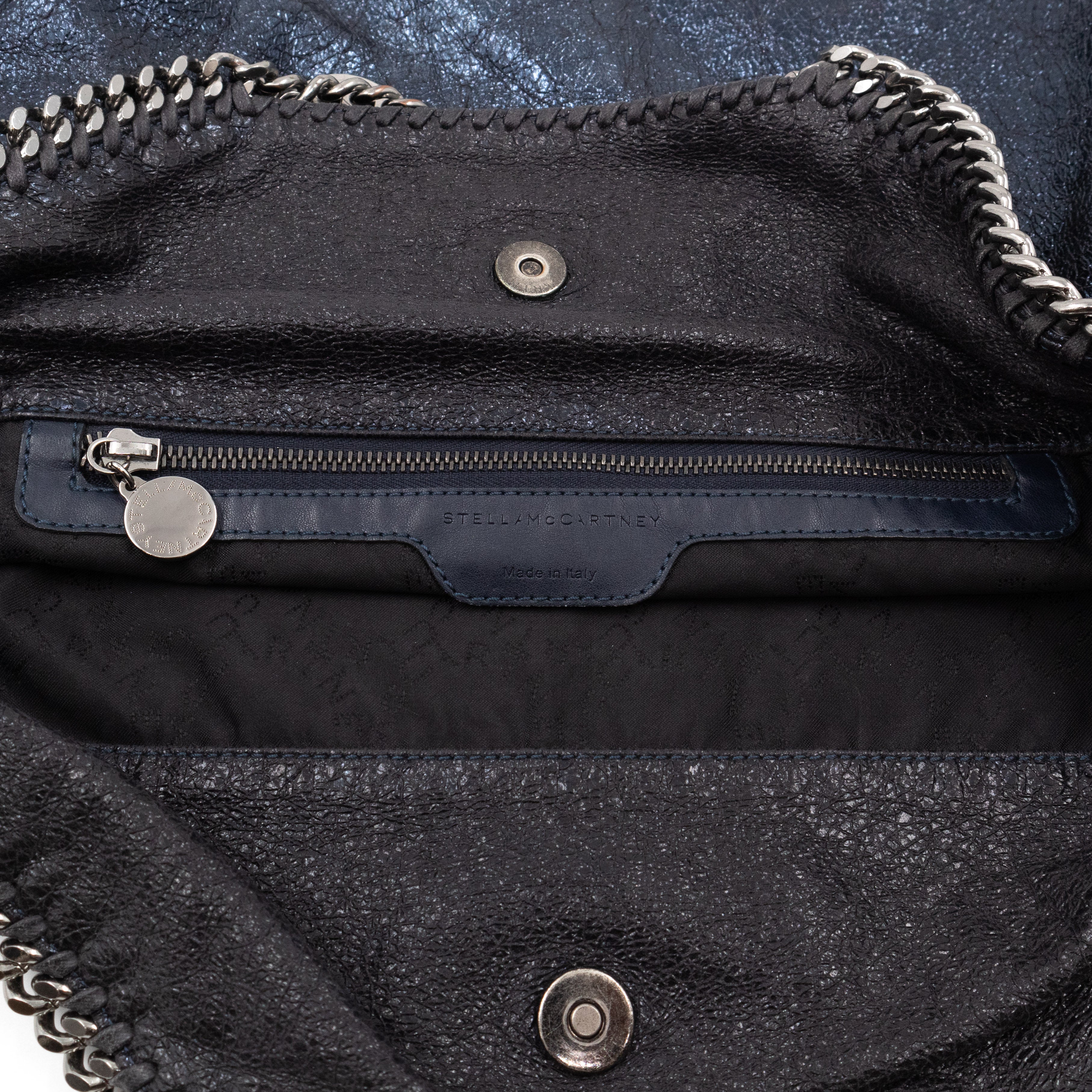 Falabella Fold Over Tote Blue Silver