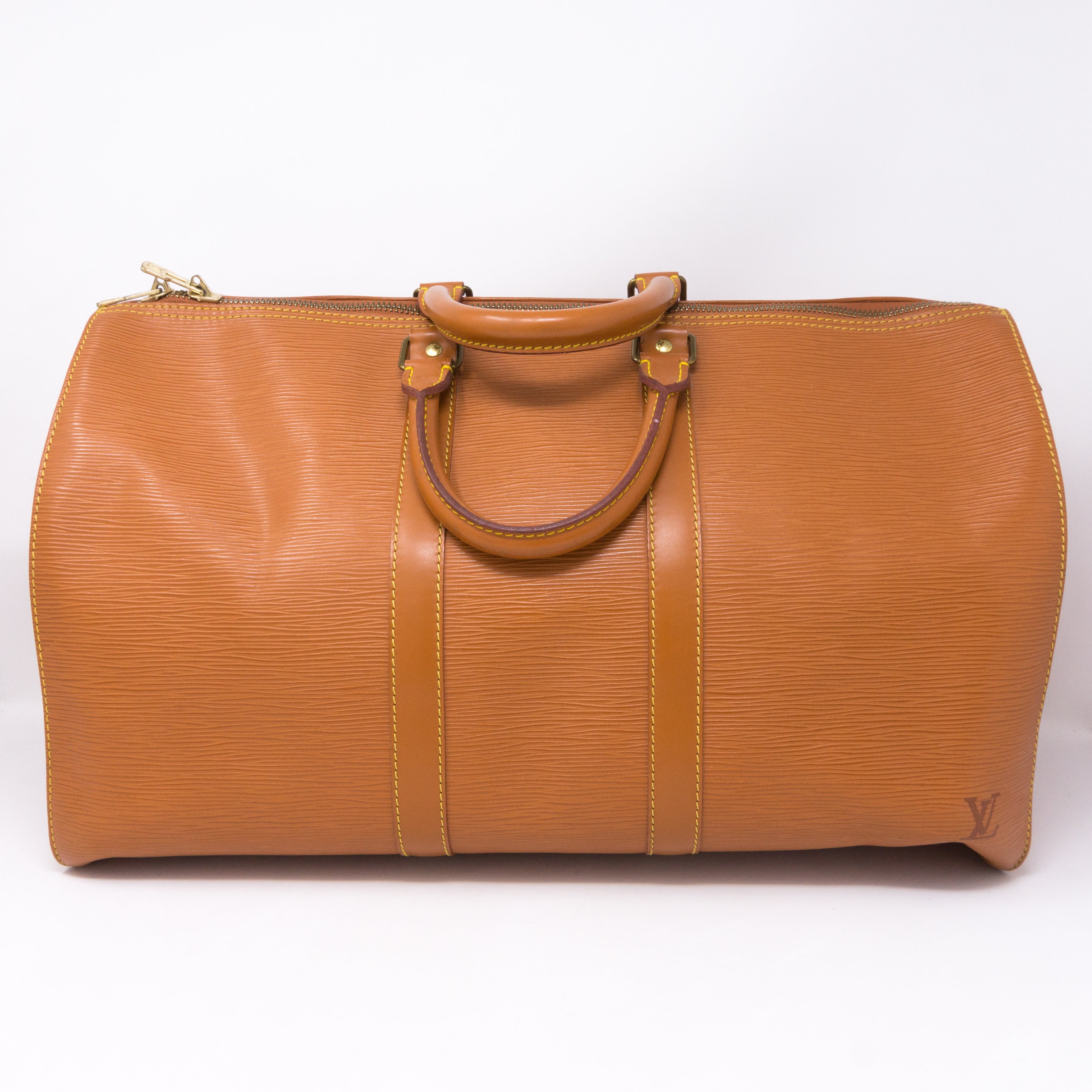 Modified Louis Vuitton Keepall 45 in Winnipeg Sable Epi Leather in