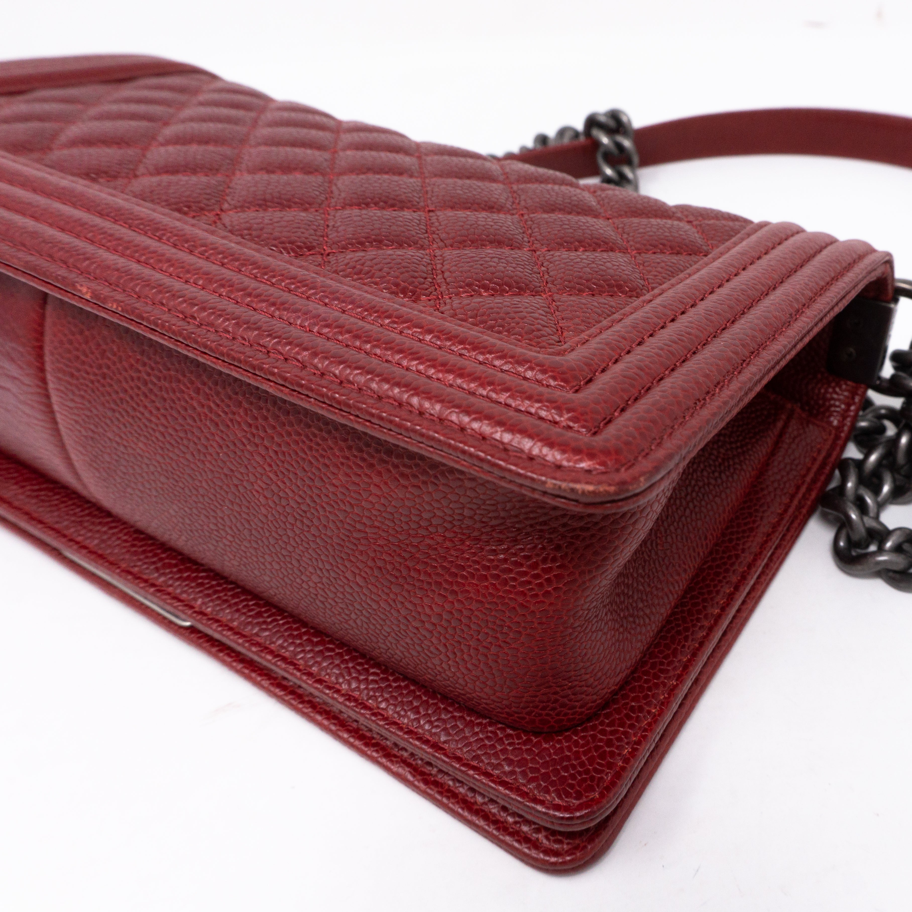 Boy Medium Dark Red Caviar Ruthenium