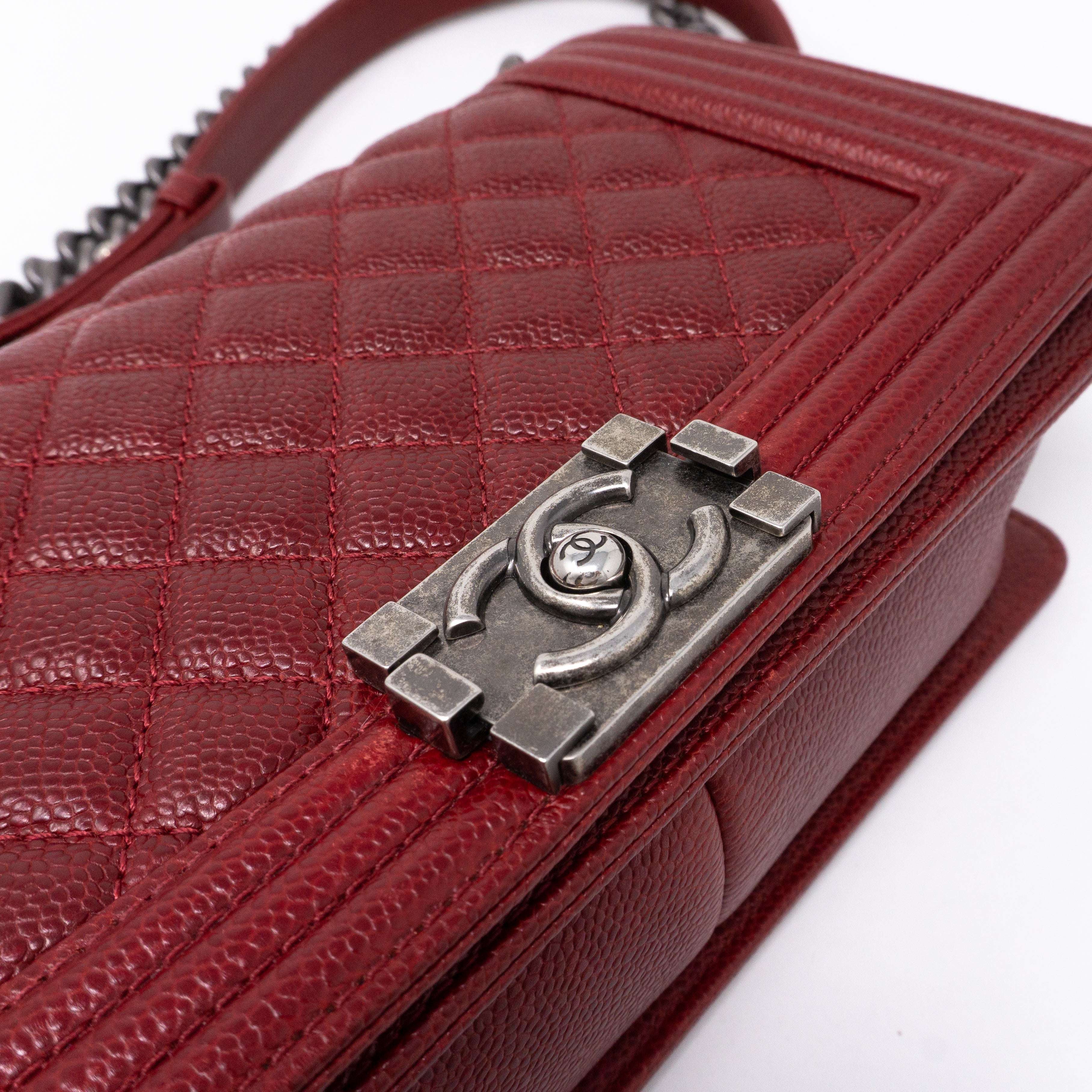 Boy Medium Dark Red Caviar Ruthenium