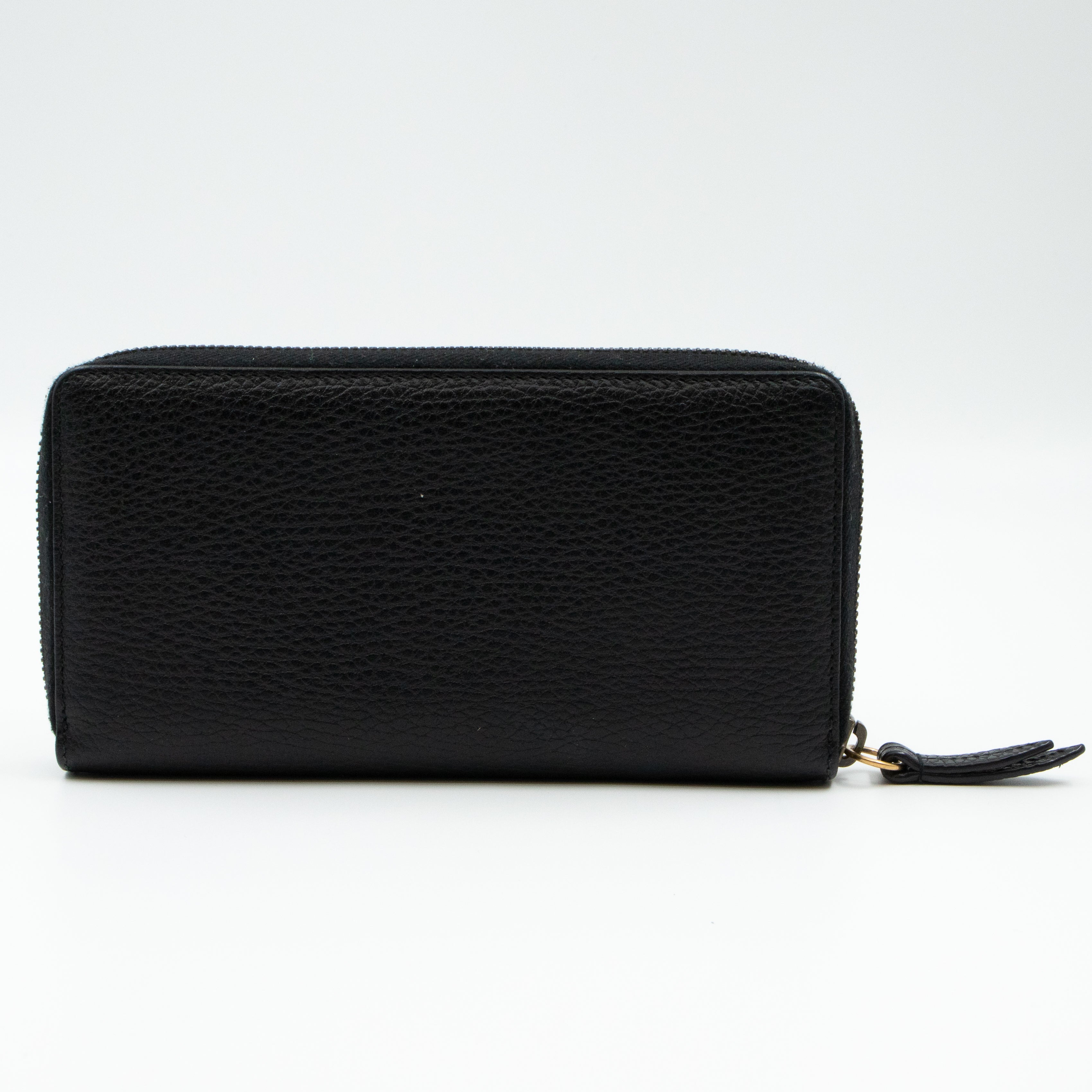 Butterfly Zip Around Wallet Black Leather