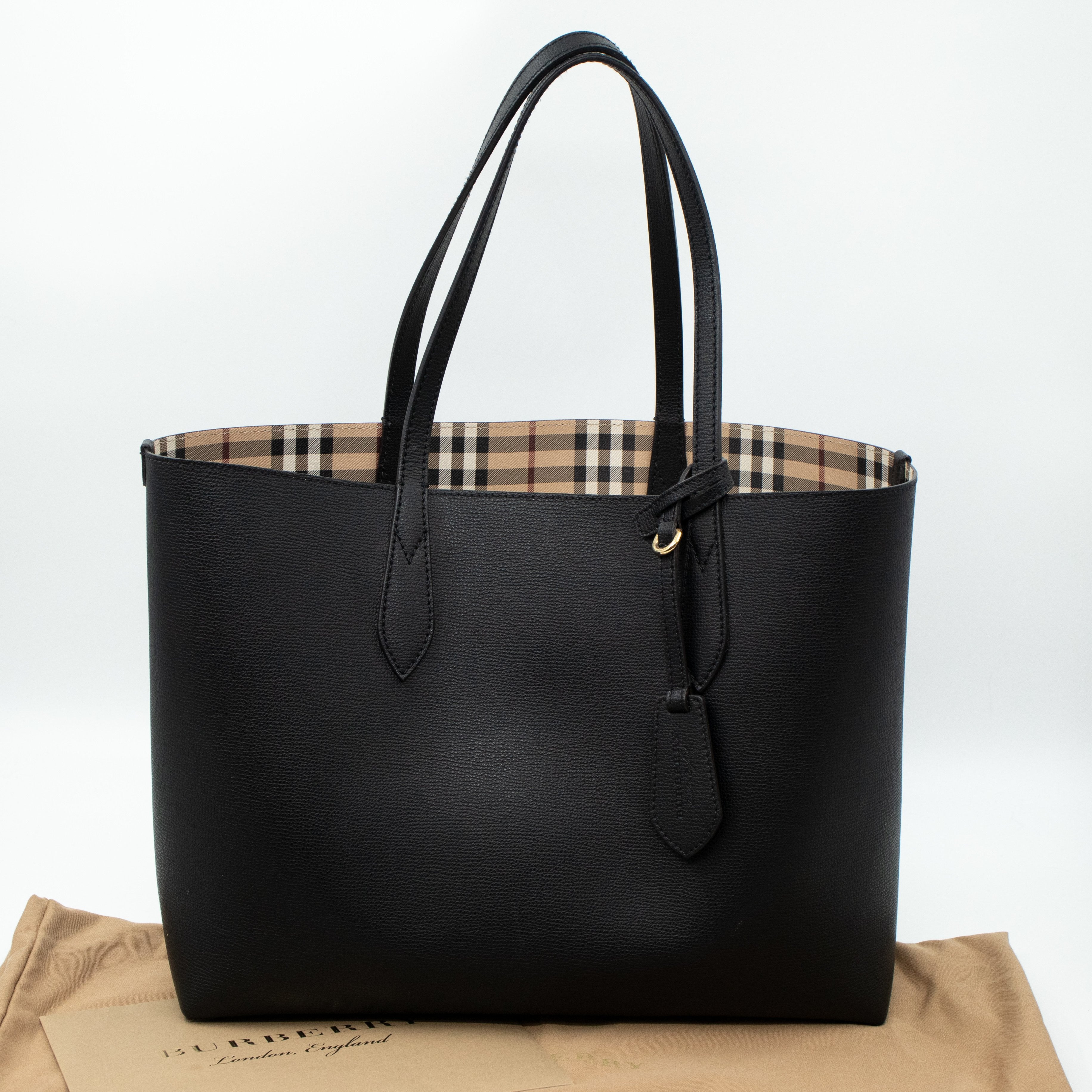Medium Reversible Tote Haymarket Check & Black